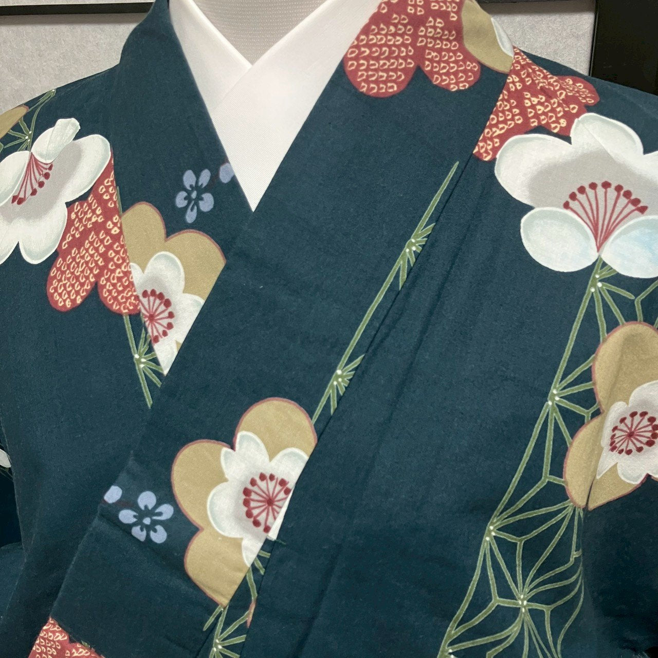 8764# Japanese Yukata Womens Vintage Fabric Cotton Robe Kimono Traditional