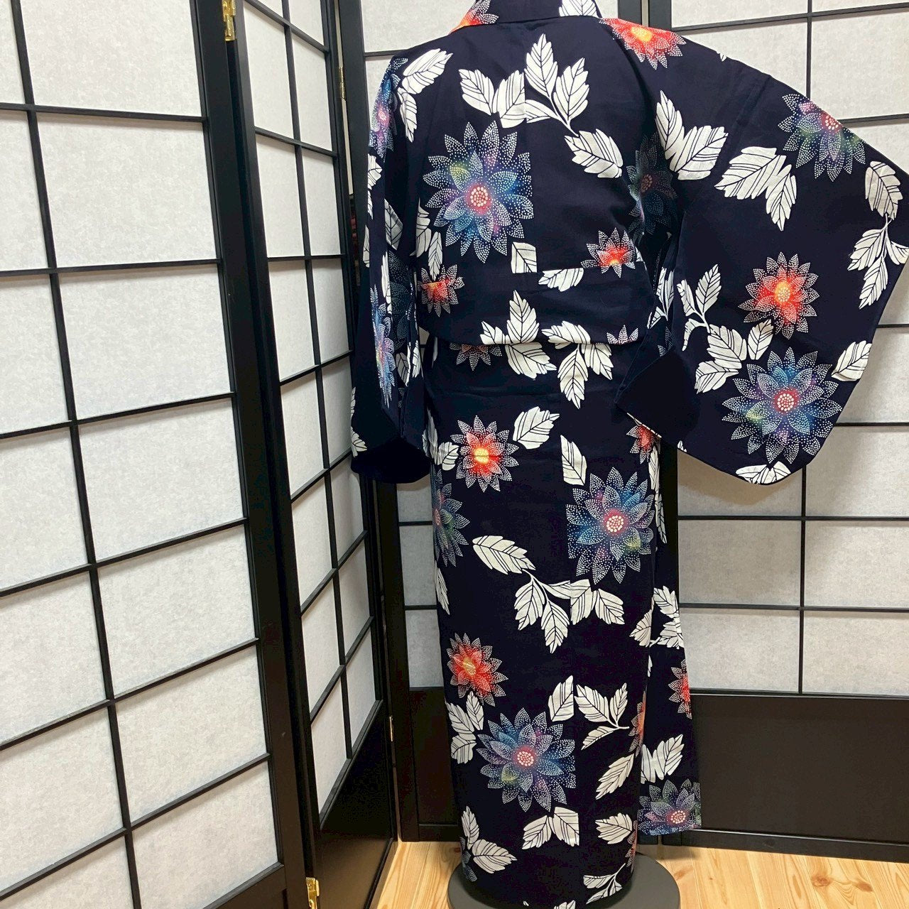 8767# Japanese Yukata Womens Vintage Fabric Cotton Robe Kimono Traditional
