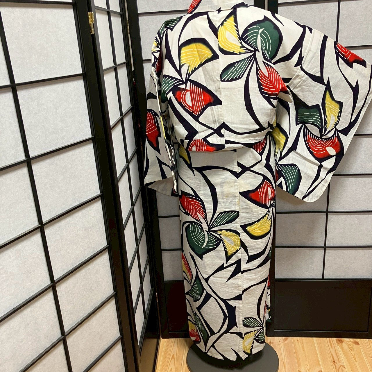 ［9081］浴衣 草花文様 綿 ゆかた レディース リメイク