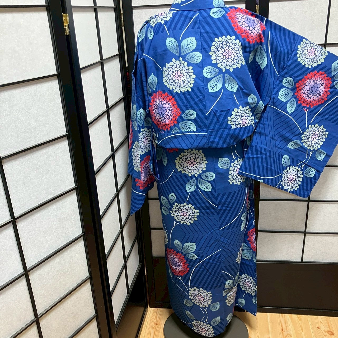 ［9491］浴衣 紫陽花 ゆかた 綿 レディース リメイク