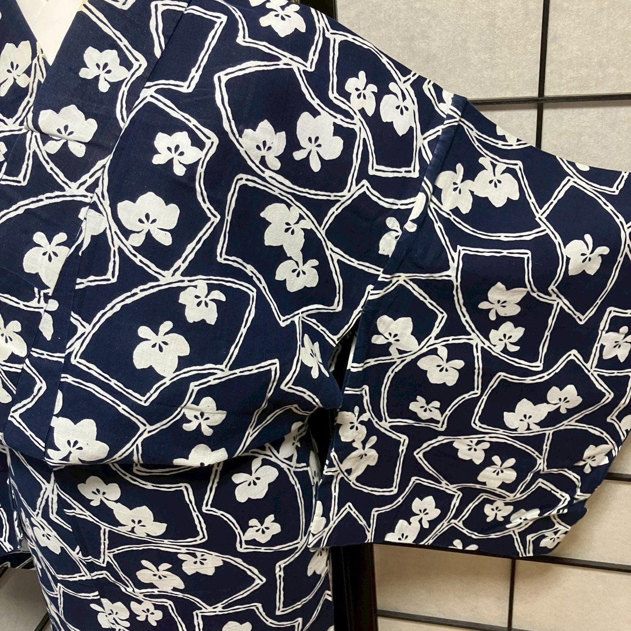8752# Japanese Yukata Womens Vintage Fabric Cotton Robe Kimono Traditional