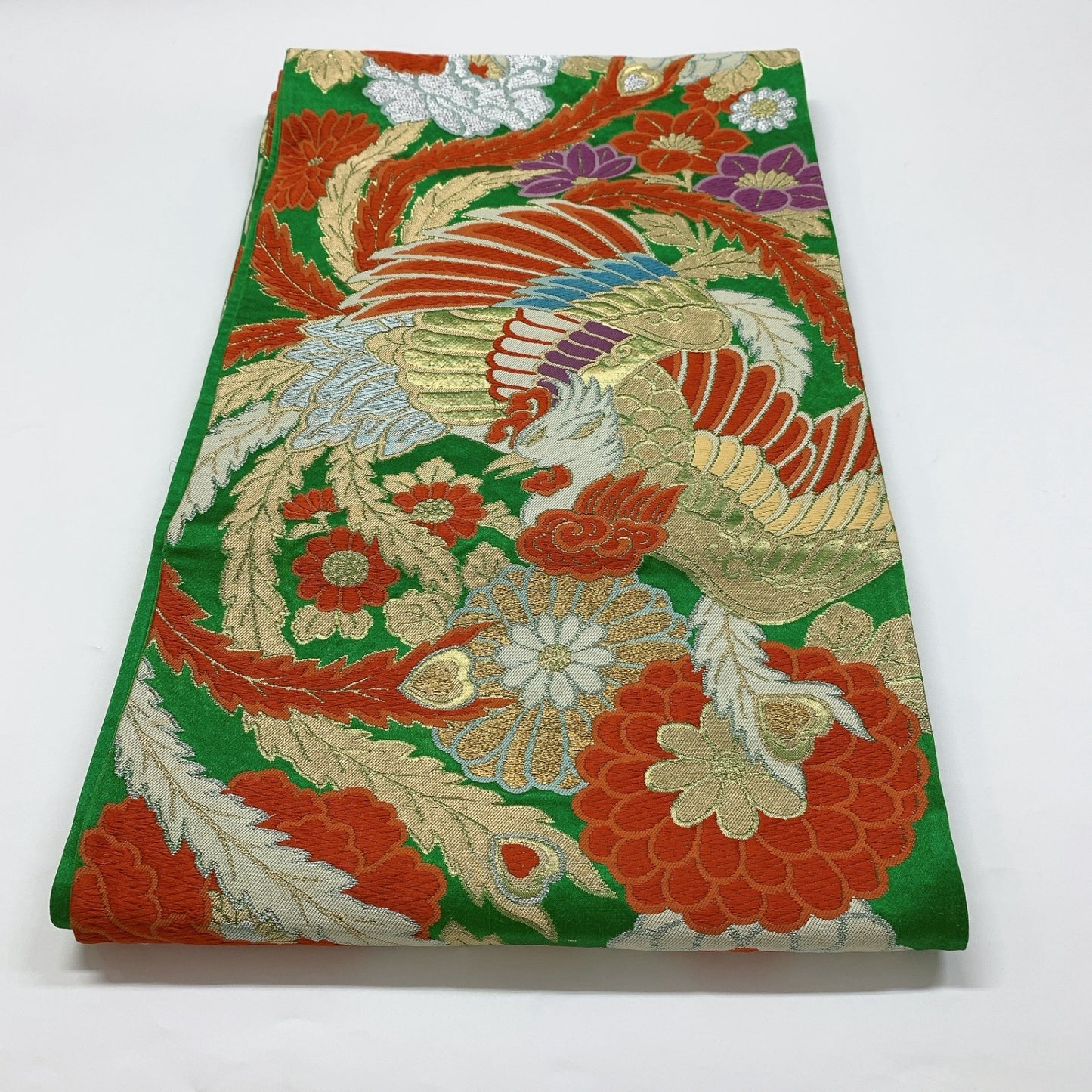 ［9001］袋帯 草花鳳凰文様 六通 正絹 着物 フォーマル