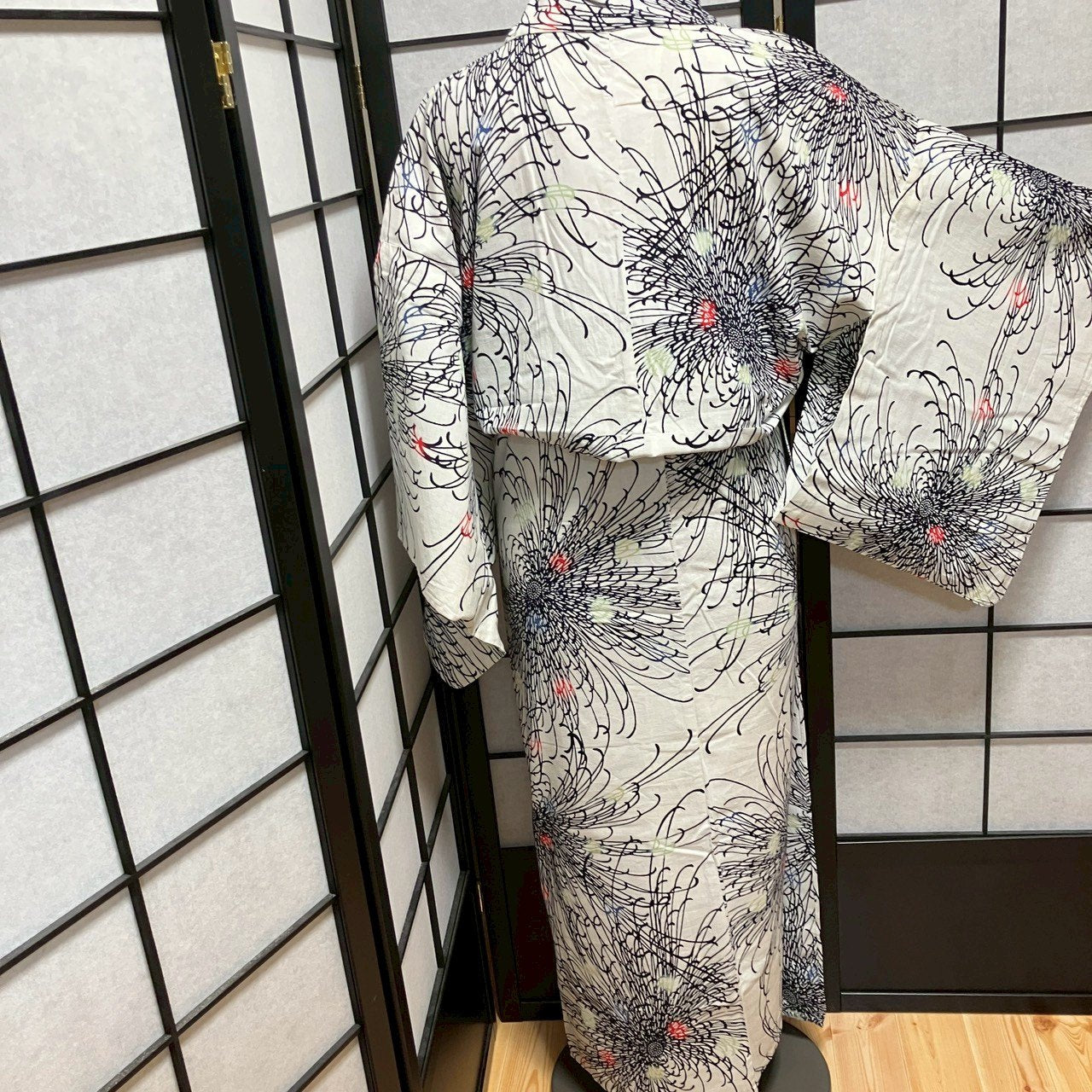 ［9084］浴衣 乱菊文様 ぼかし ゆかた レディース 綿 リメイク