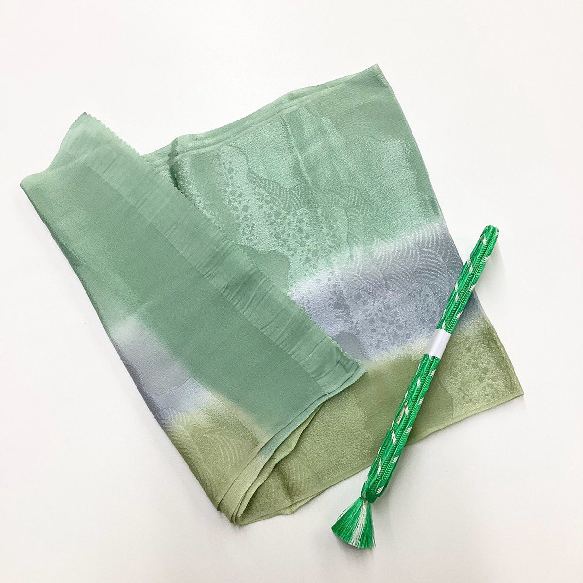 9256# Japanese Kimono Accessory Vintage Obiage and Obijime 2-piece Set Silk