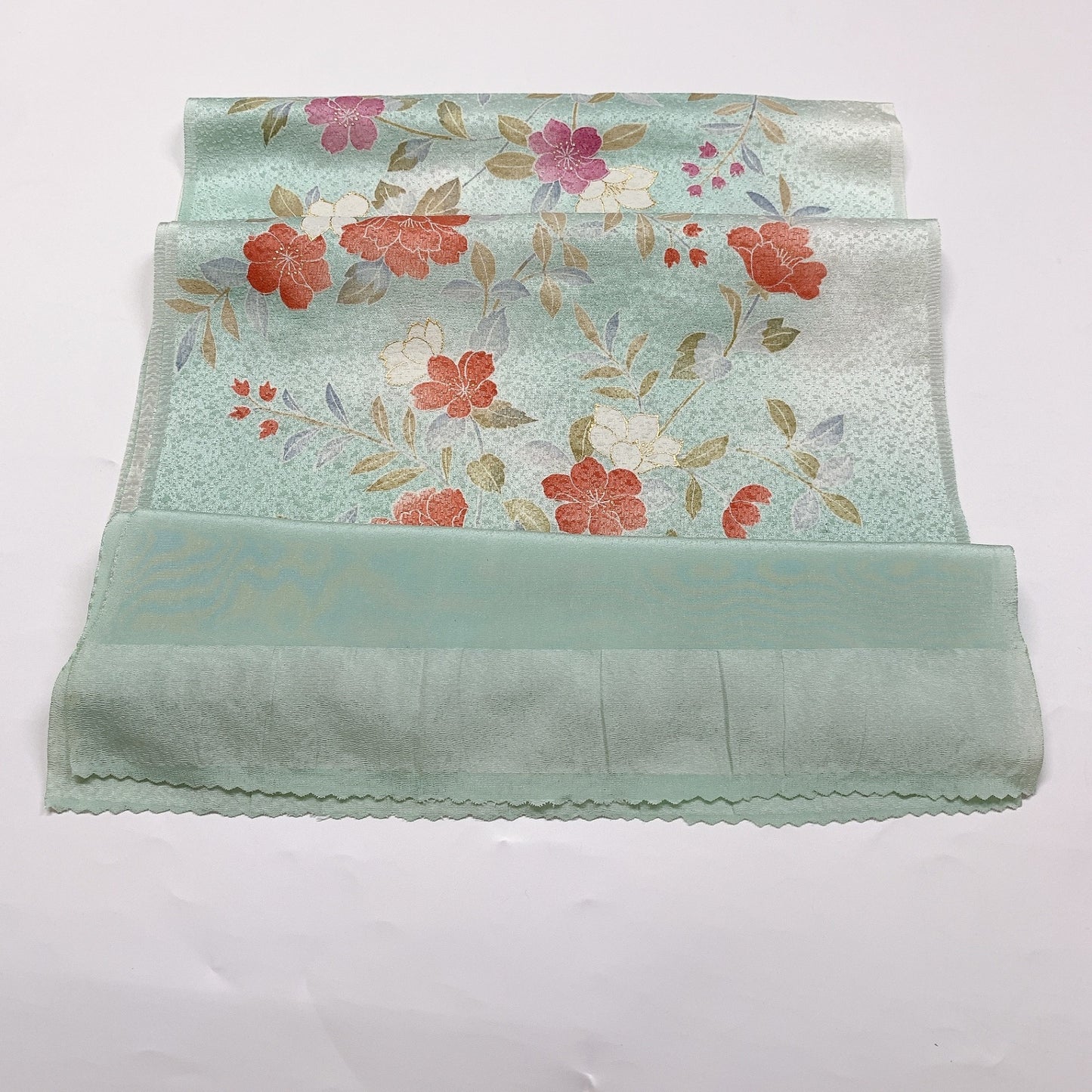 ［8403］帯締め 帯揚げ セット 枝花文様 金彩 正絹 着物 帯絞め