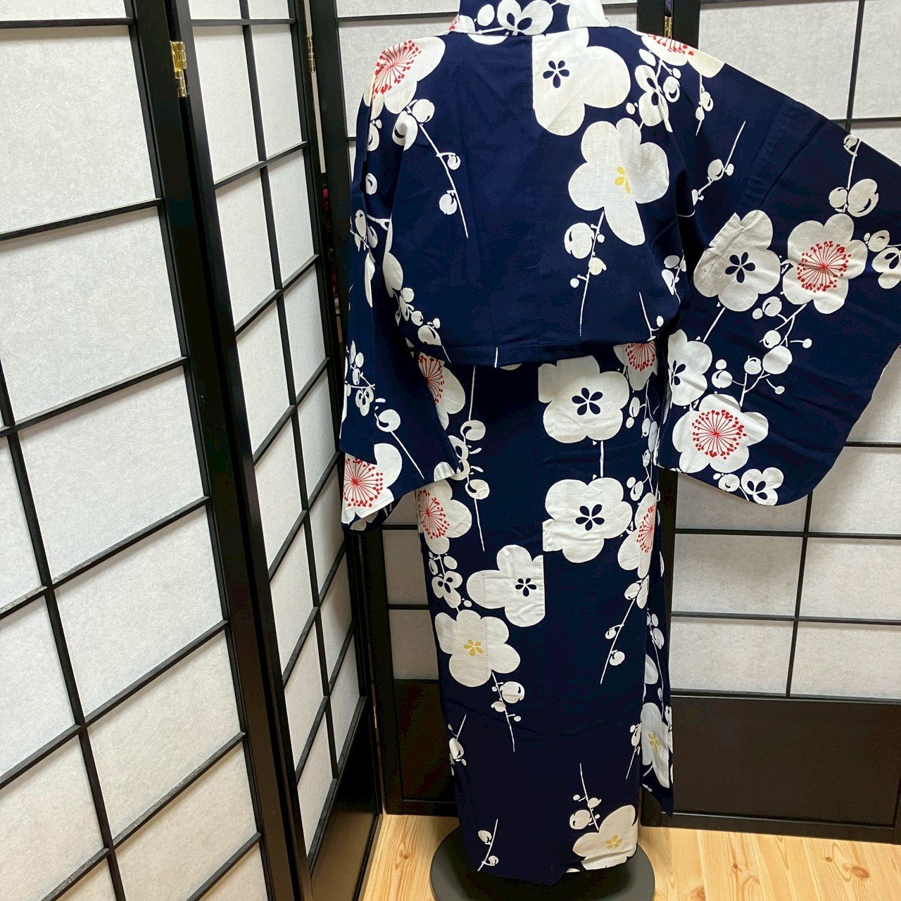 ［9466］浴衣 枝梅文様 ゆかた レディース 綿 リメイク