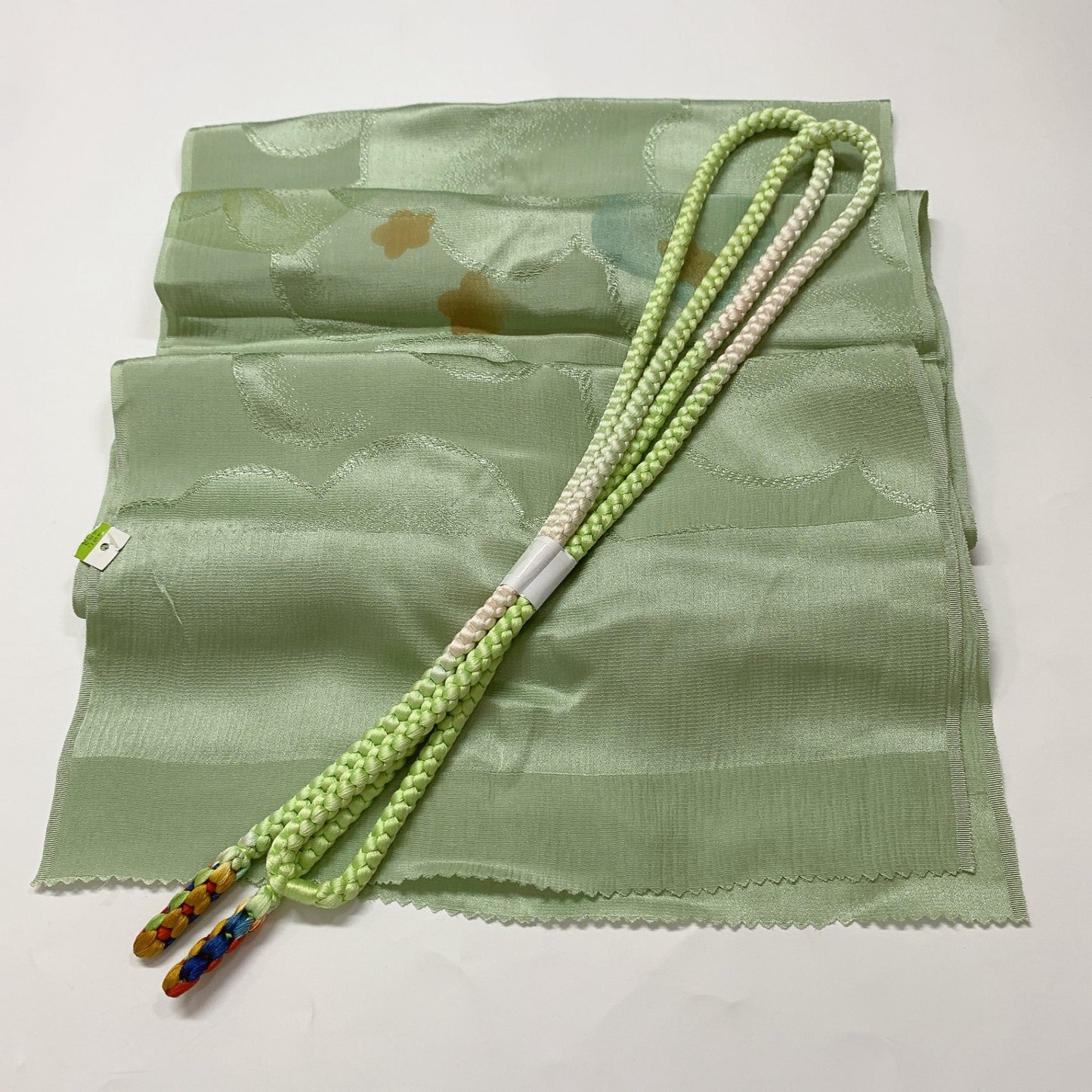 9030# Japanese Kimono Accessory Vintage Obiage and Obijime 2-piece Set Silk