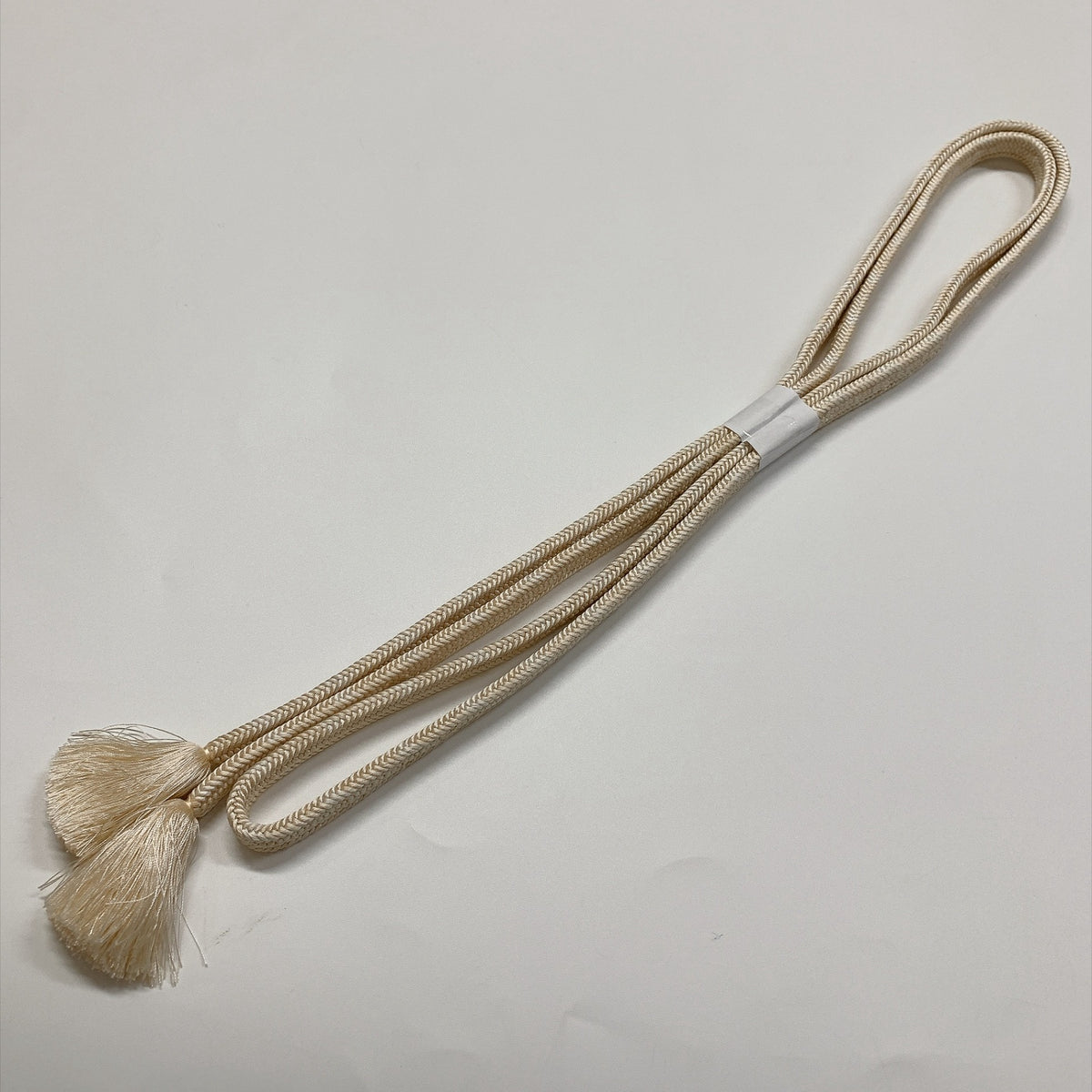 ［9799］帯締め 帯揚げ セット 雲取文様 白 正絹 着物 帯絞め