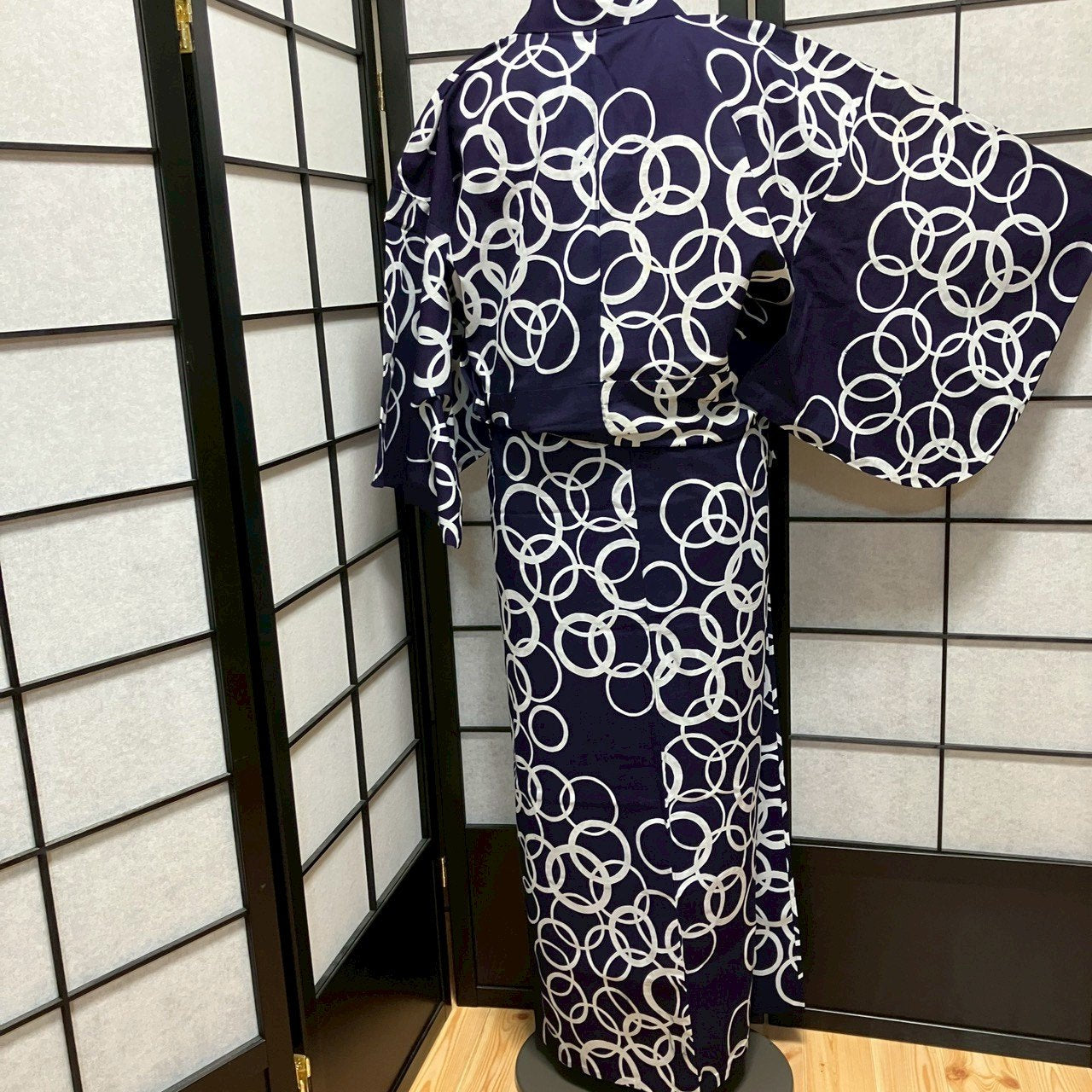 8754# Japanese Yukata Womens Vintage Fabric Cotton Robe Kimono Traditional