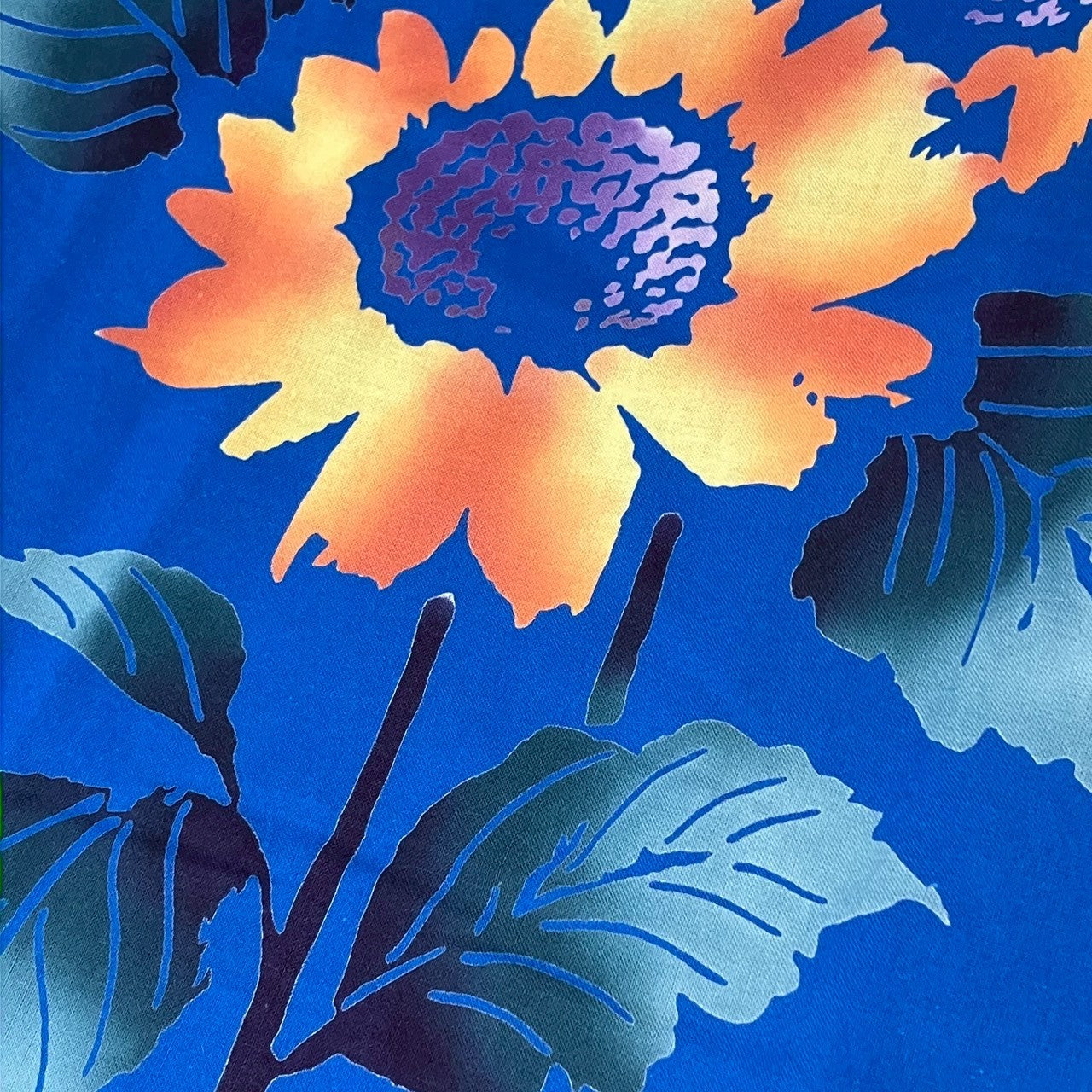 ［9138］浴衣 向日葵文様 ひまわり ゆかた レディース リメイク 綿