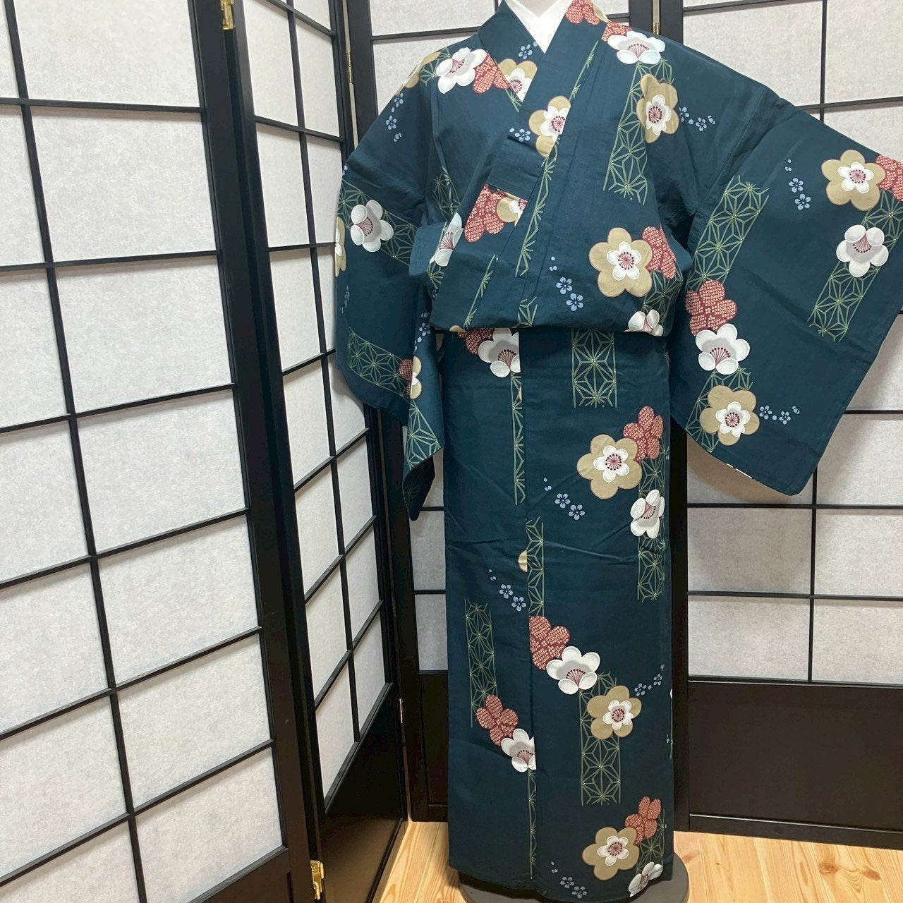 8764# Japanese Yukata Womens Vintage Fabric Cotton Robe Kimono Traditional