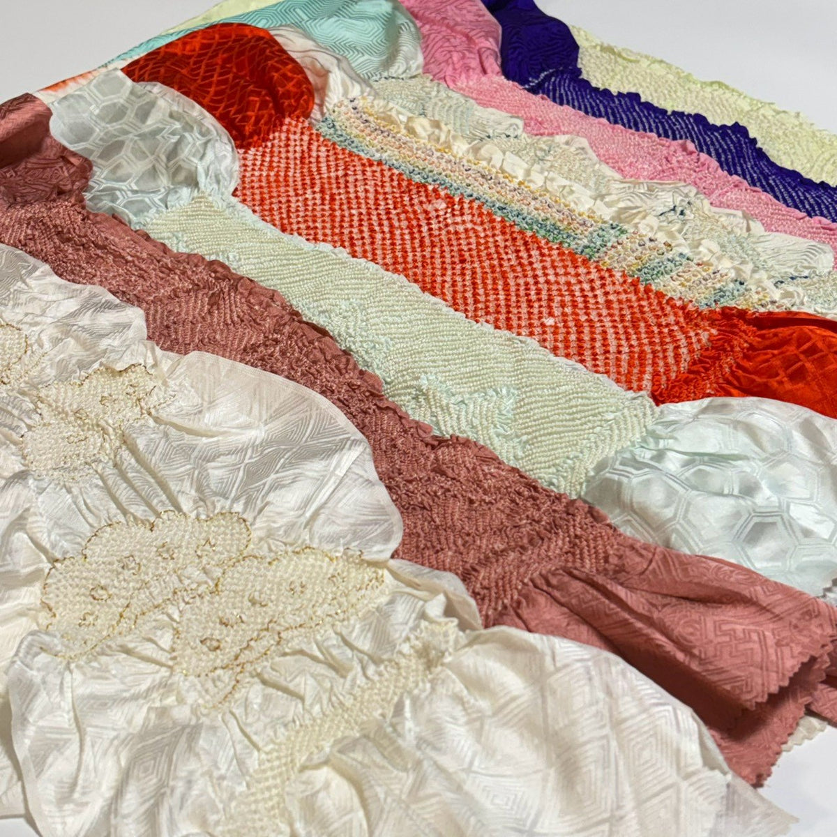 0261# Japanese Vintage Bundle 35pcs Set Bulk Obiage Kimono Silk Wholesale