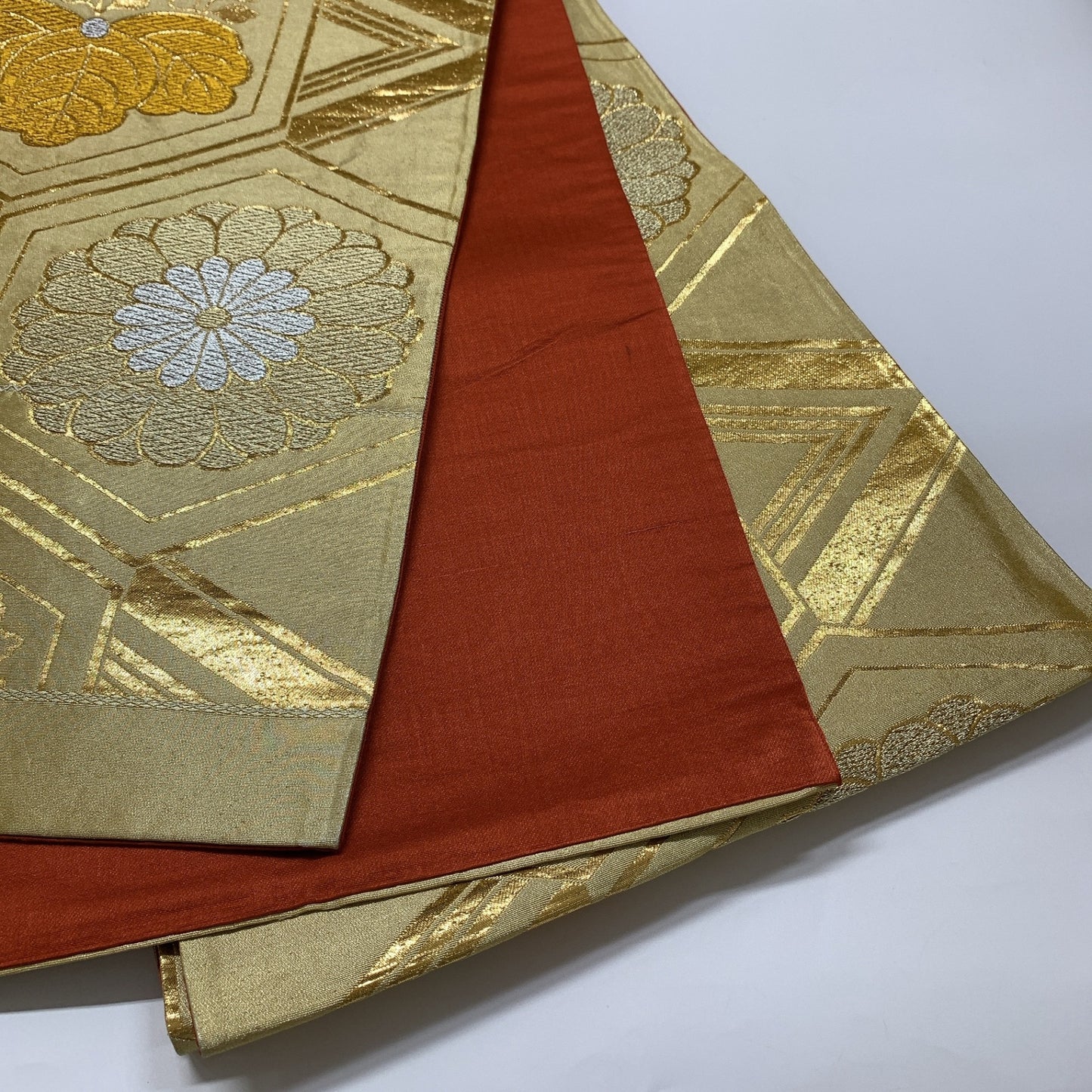［8922］袋帯 桐花亀甲文様 金銀糸 六通 正絹 着物 フォーマル