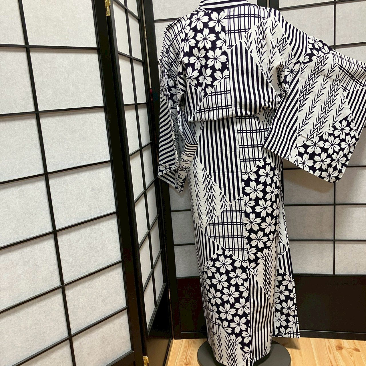 ［9067］浴衣 草花吉祥文様 ゆかた レディース 綿 リメイク