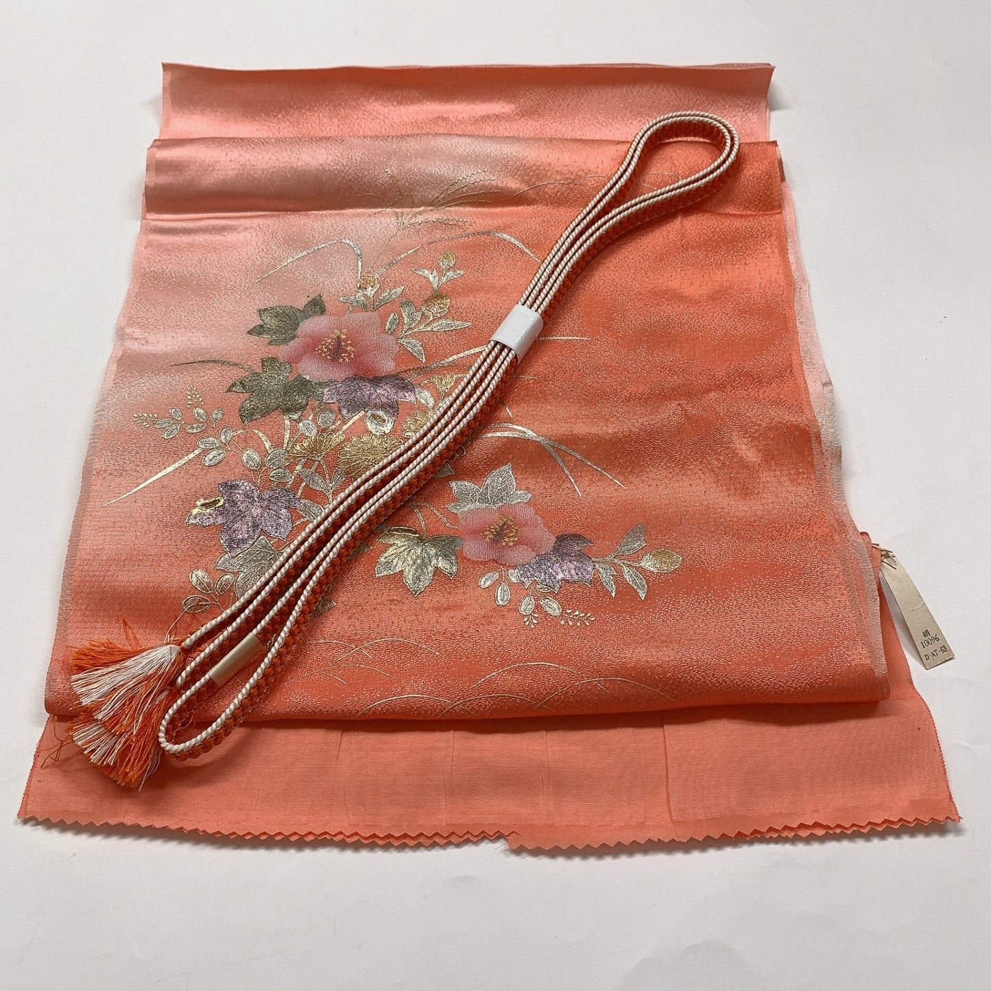 9022# Japanese Kimono Accessory Vintage Obiage and Obijime 2-piece Set Silk