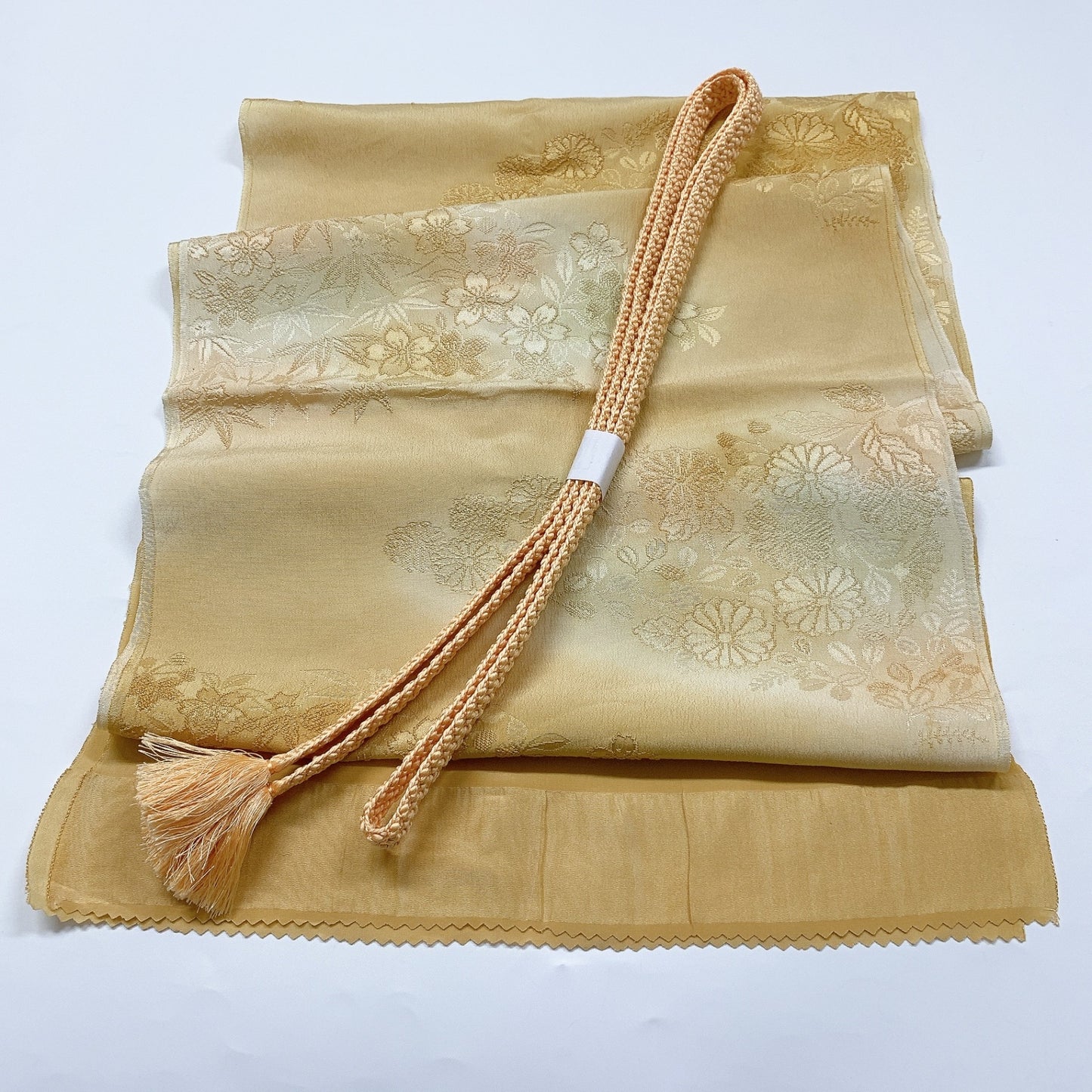 ［8394］帯締め 帯揚げ セット 草花吉祥文様 ぼかし 正絹 着物 帯絞め