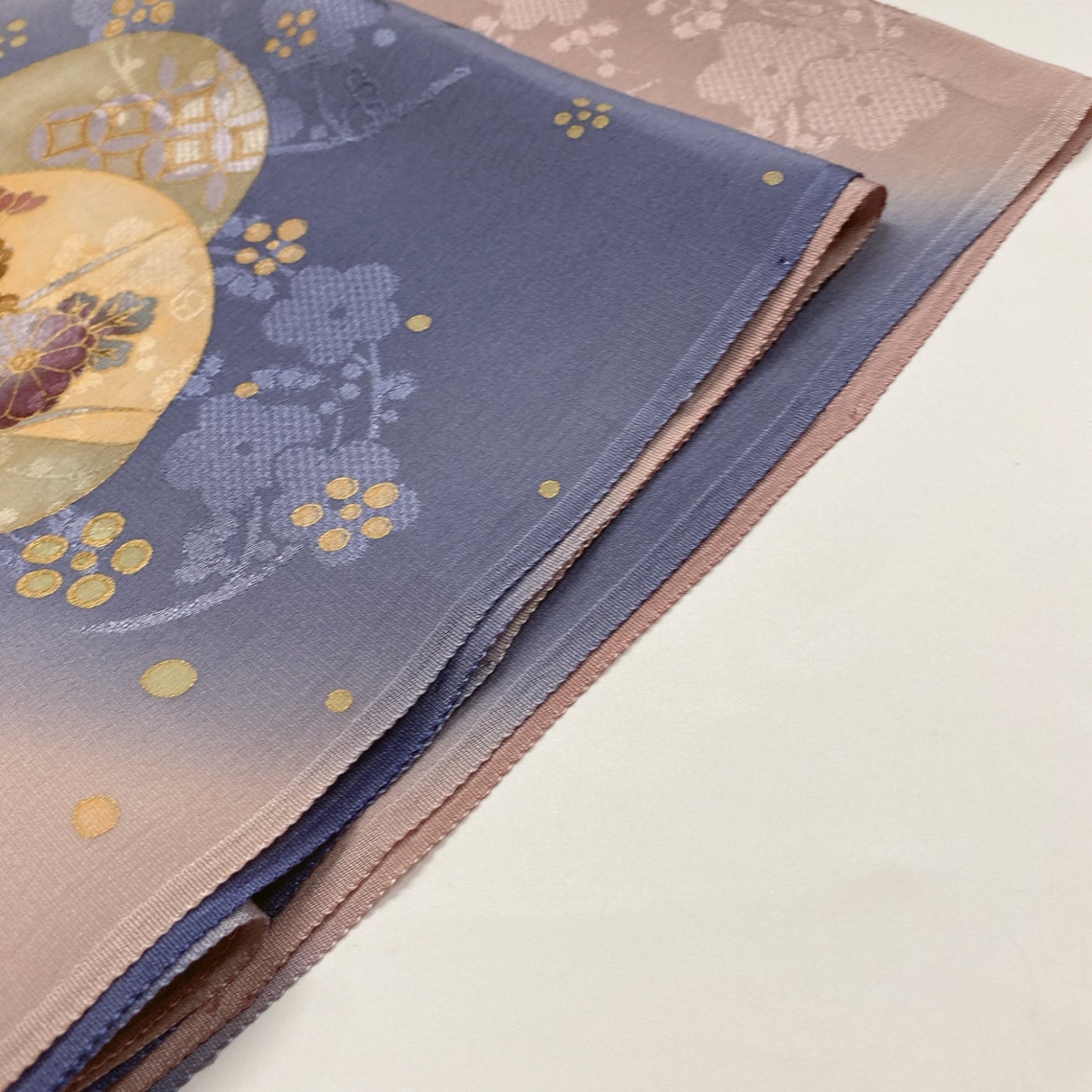 ［8608］帯締め 帯揚げ セット 花丸吉祥文様 金彩 正絹 着物 帯絞め
