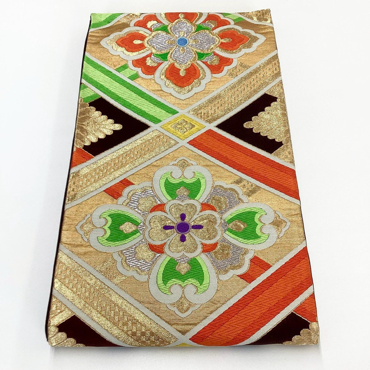 8857# Japanese Vintage Fukuro Obi Belt Kimono Fabric Silk Traditional