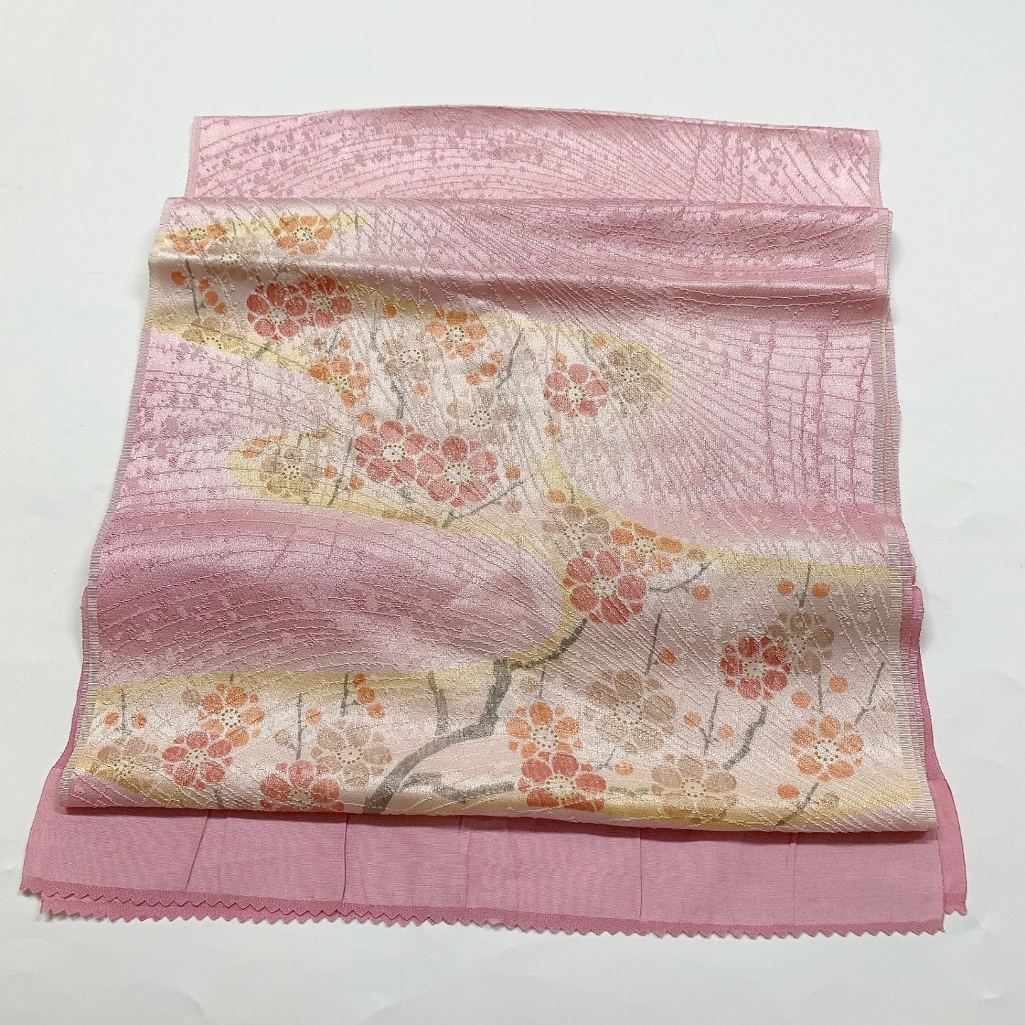 ［8636］帯締め 帯揚げ セット 草花地紋 正絹 着物 帯絞め