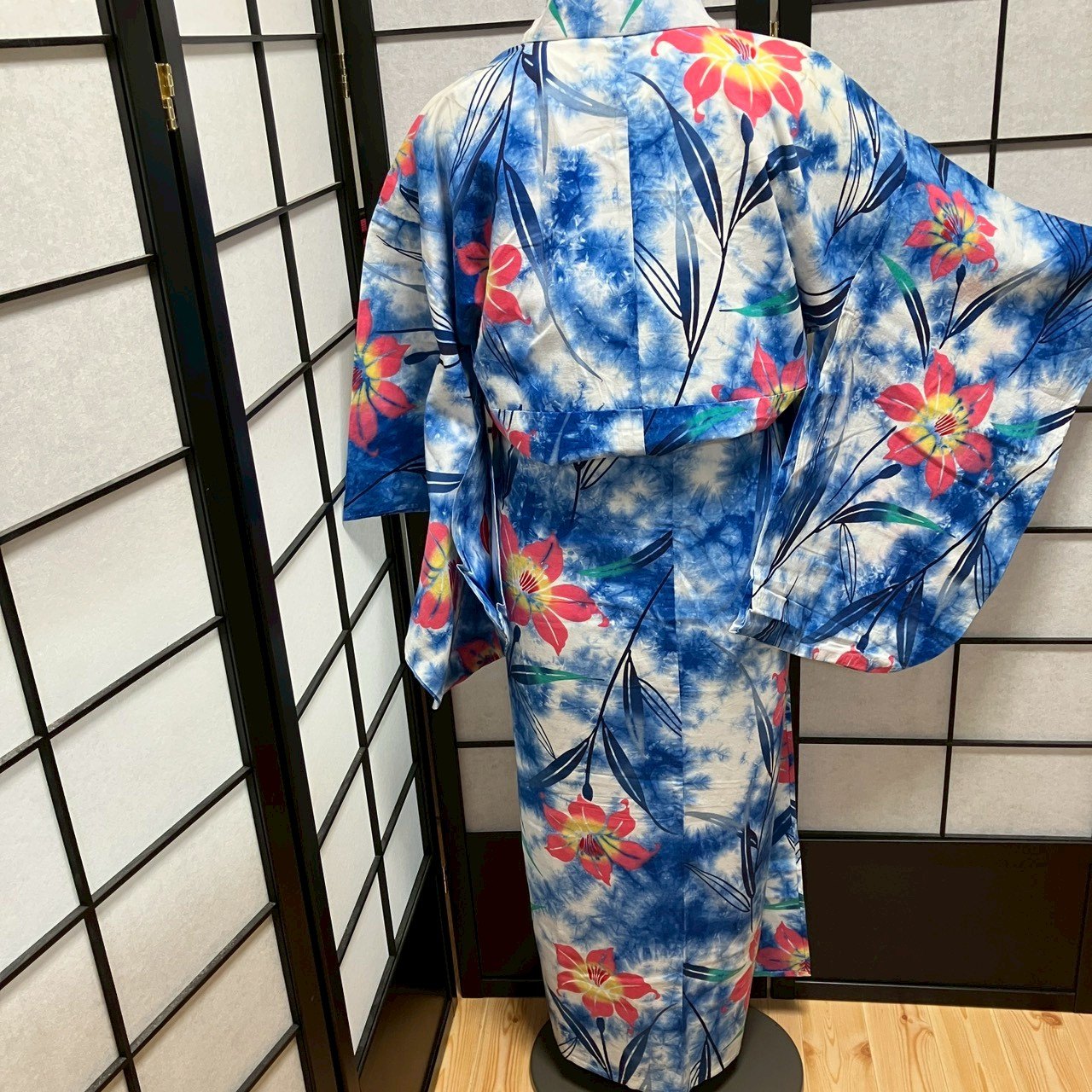 ［9169］浴衣 草花文様 ぼかし ゆかた レディース 綿 リメイク