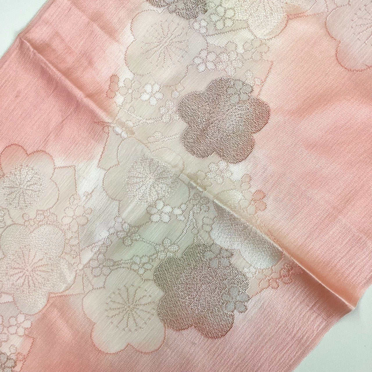 ［8588］帯締め 帯揚げ 梅花地紙文様 金糸 正絹 着物 帯絞め