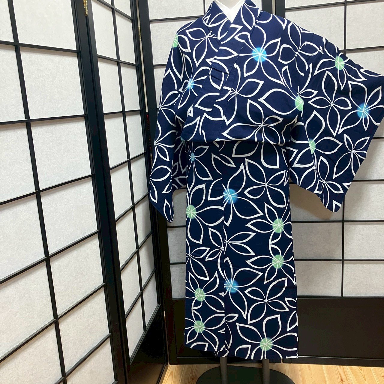［9450］浴衣 草花文様 ぼかし ゆかた レディース リメイク 綿