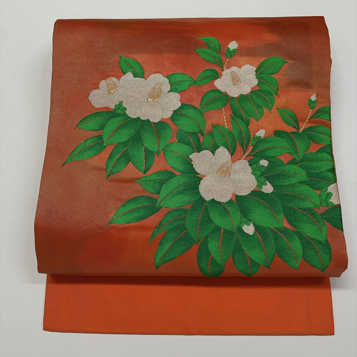 ［9316］名古屋帯 草花文様 金銀糸 九寸 正絹 着物