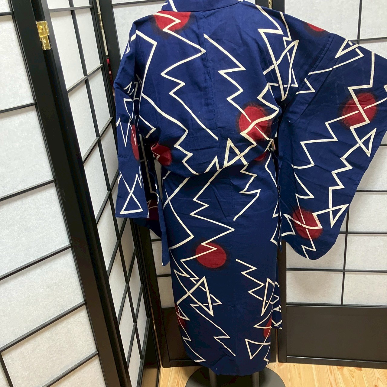 8780# Japanese Yukata Womens Vintage Fabric Cotton Robe Kimono Traditional
