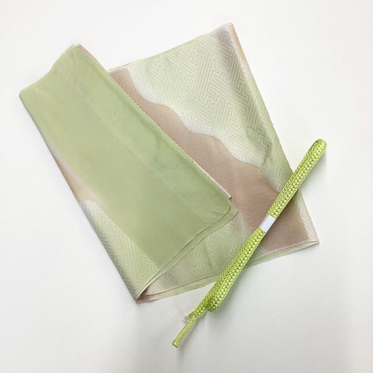 8556# Japanese Kimono Accessory Vintage Obiage and Obijime 2-piece Set Silk