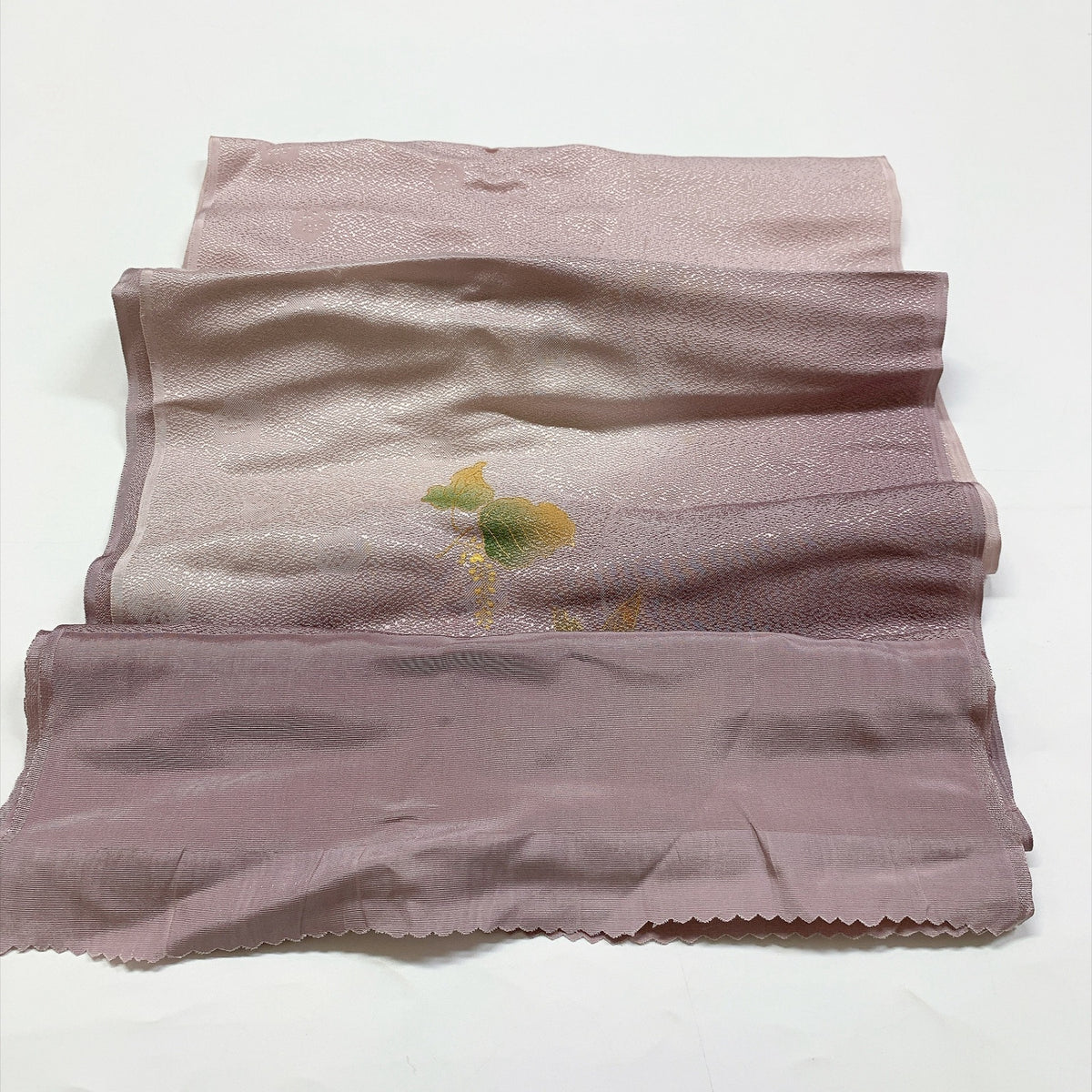 ［9764］帯締め 帯揚げ セット 草花文様 金彩 ぼかし 正絹 着物 帯絞め
