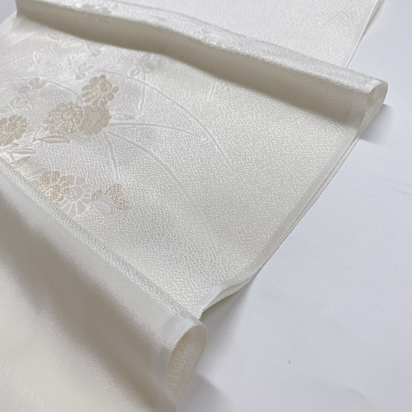 ［8631］帯締め 帯揚げ セット 枝花文様 金銀糸 正絹 着物 帯絞め