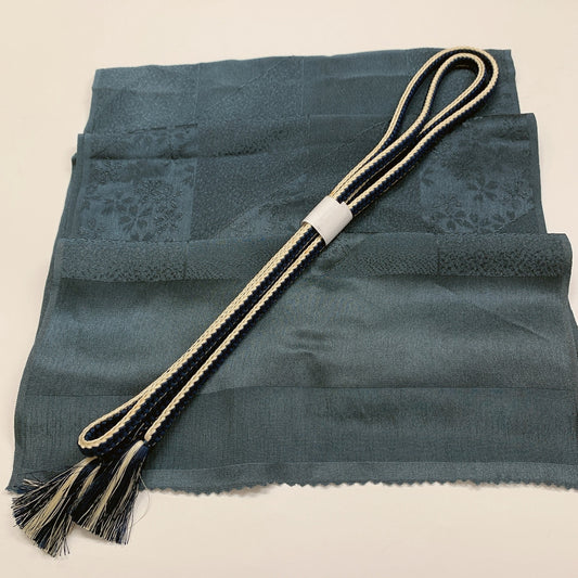 9057# Japanese Kimono Accessory Vintage Obiage and Obijime 2-piece Set Silk