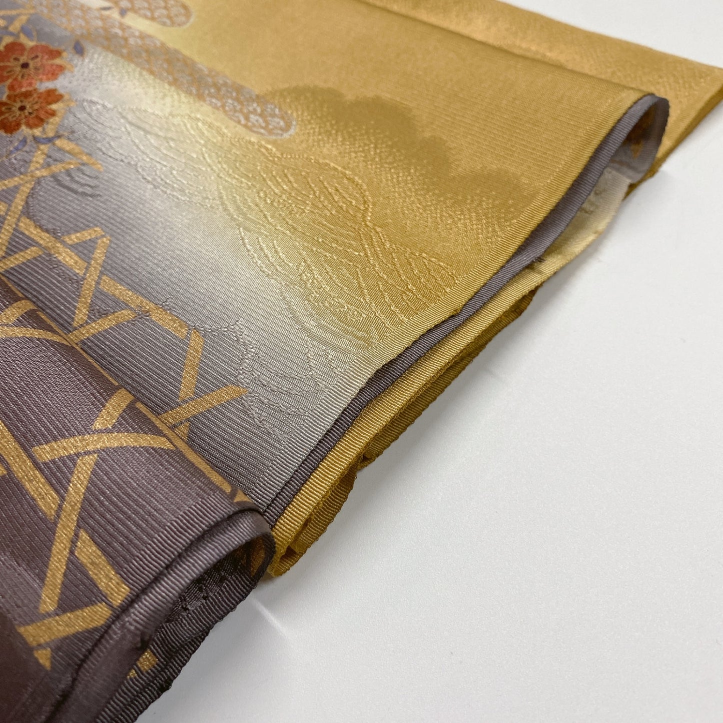［8355］帯締め 帯揚げ セット 松雲取文様 金彩 正絹 着物 帯絞め