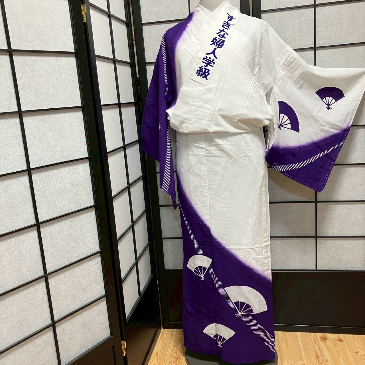 8753# Japanese Yukata Womens Vintage Fabric Cotton Robe Kimono Traditional