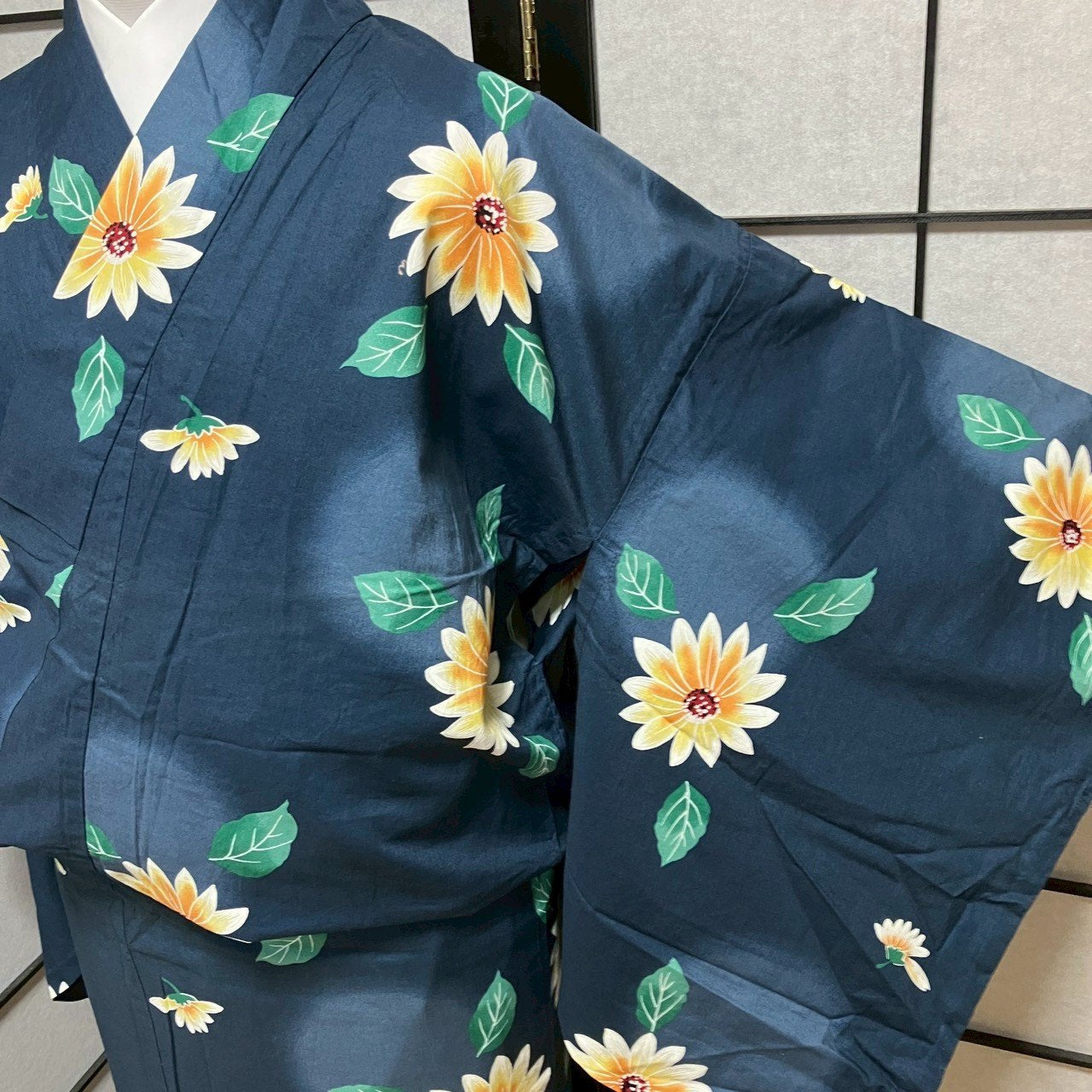 8771# Japanese Yukata Womens Vintage Fabric Cotton Robe Kimono Traditional