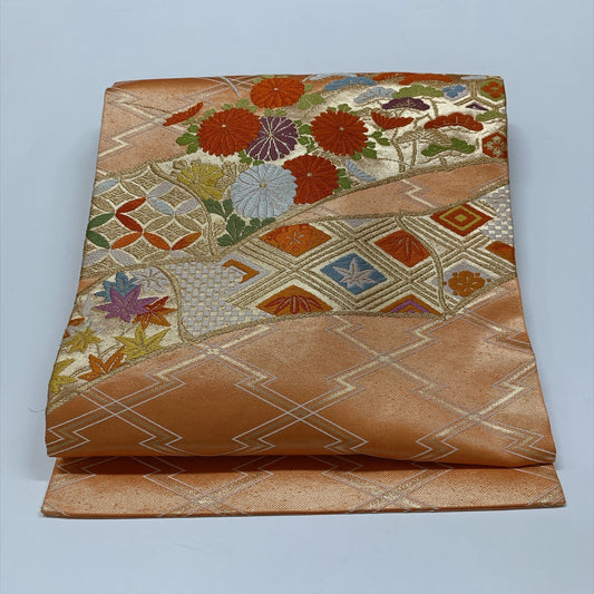 9413# Japanese Vintage Nagoya Obi Belt Kimono Fabric Silk Traditional