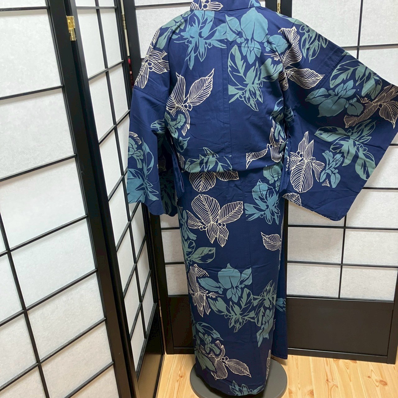 ［8778］浴衣 草花文様 綿 ゆかた レディース リメイク