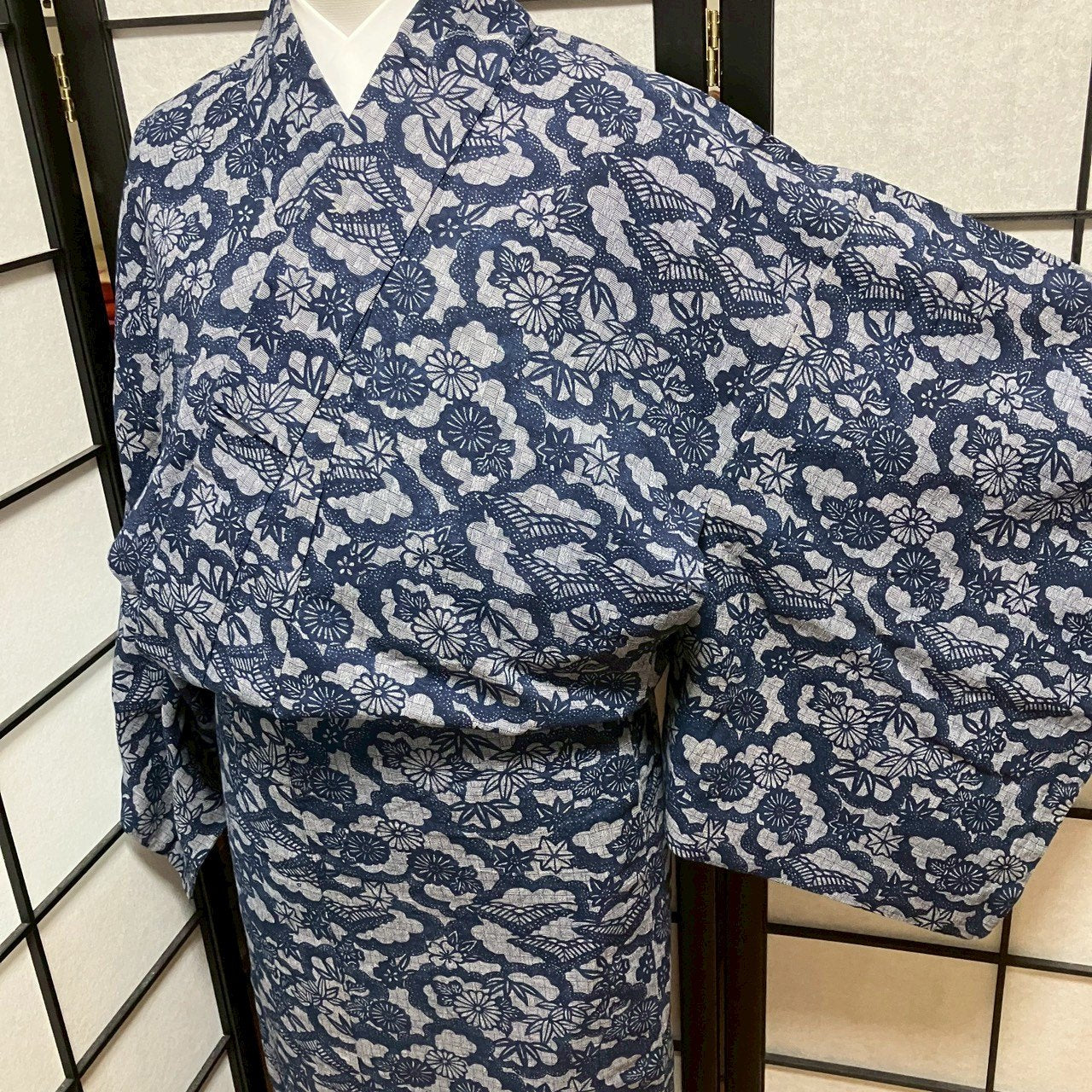 ［9447］浴衣 型染調 ゆかた レディース 綿 リメイク