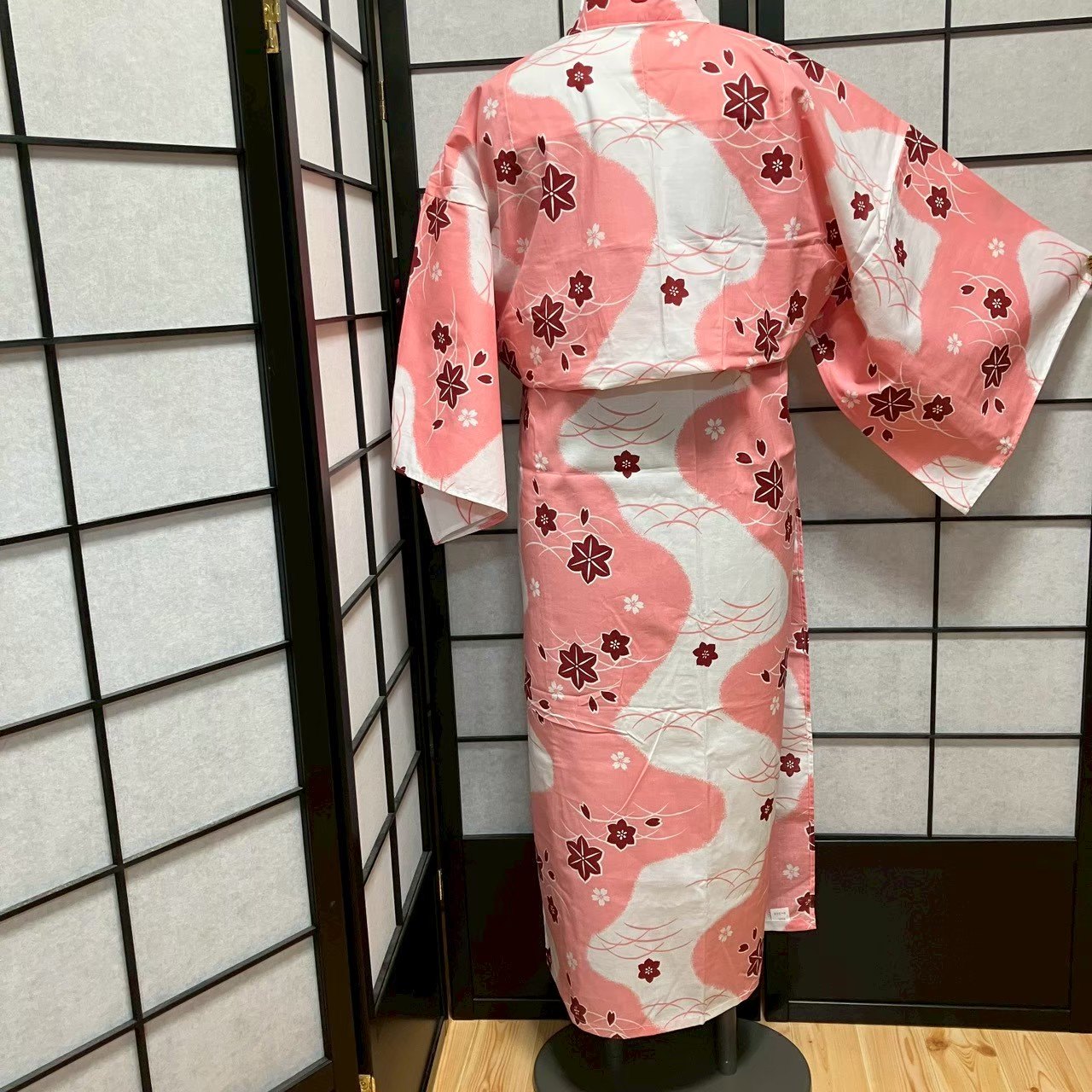 ［9073］浴衣 草花文様 ゆかた レディース 綿 リメイク