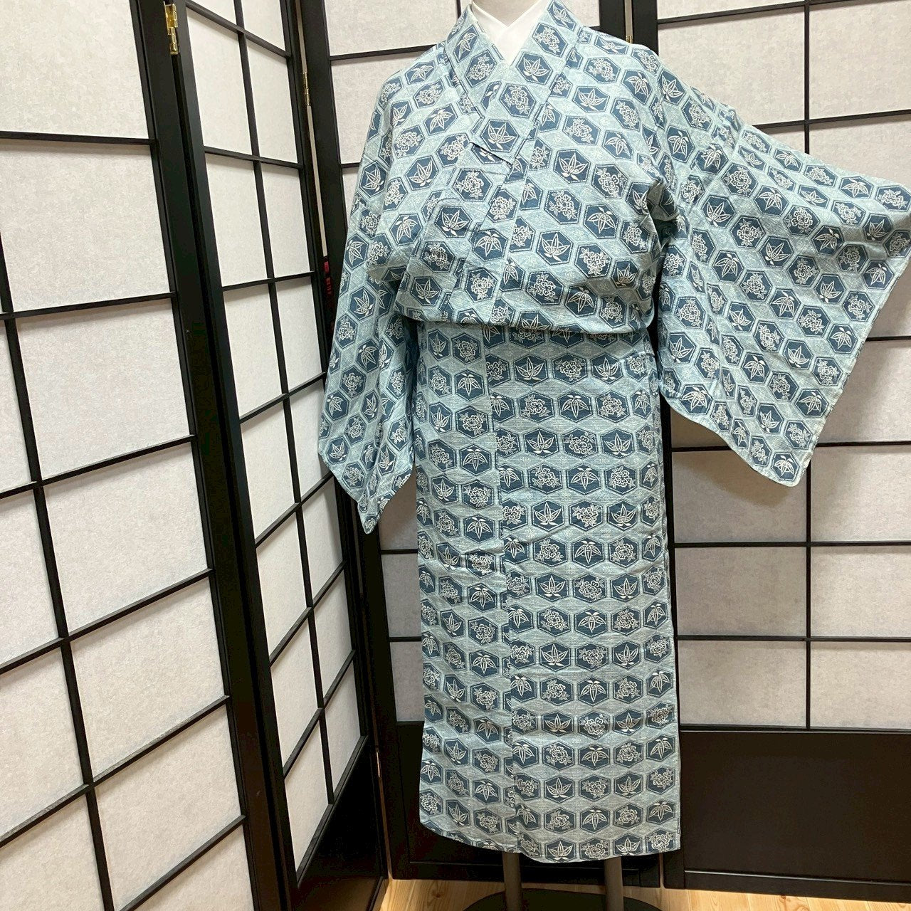 ［9148］浴衣 花吉祥文様 ゆかた レディース リメイク 綿