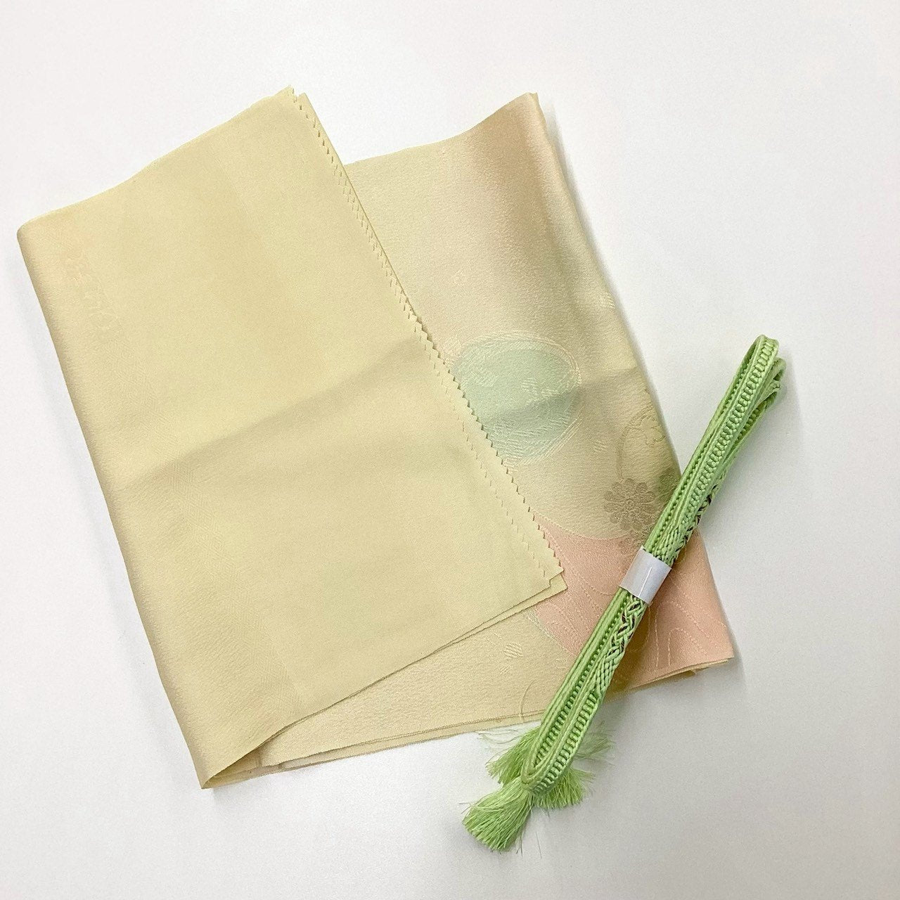 8280# Japanese Kimono Accessory Vintage Obiage and Obijime 2-piece Set Silk