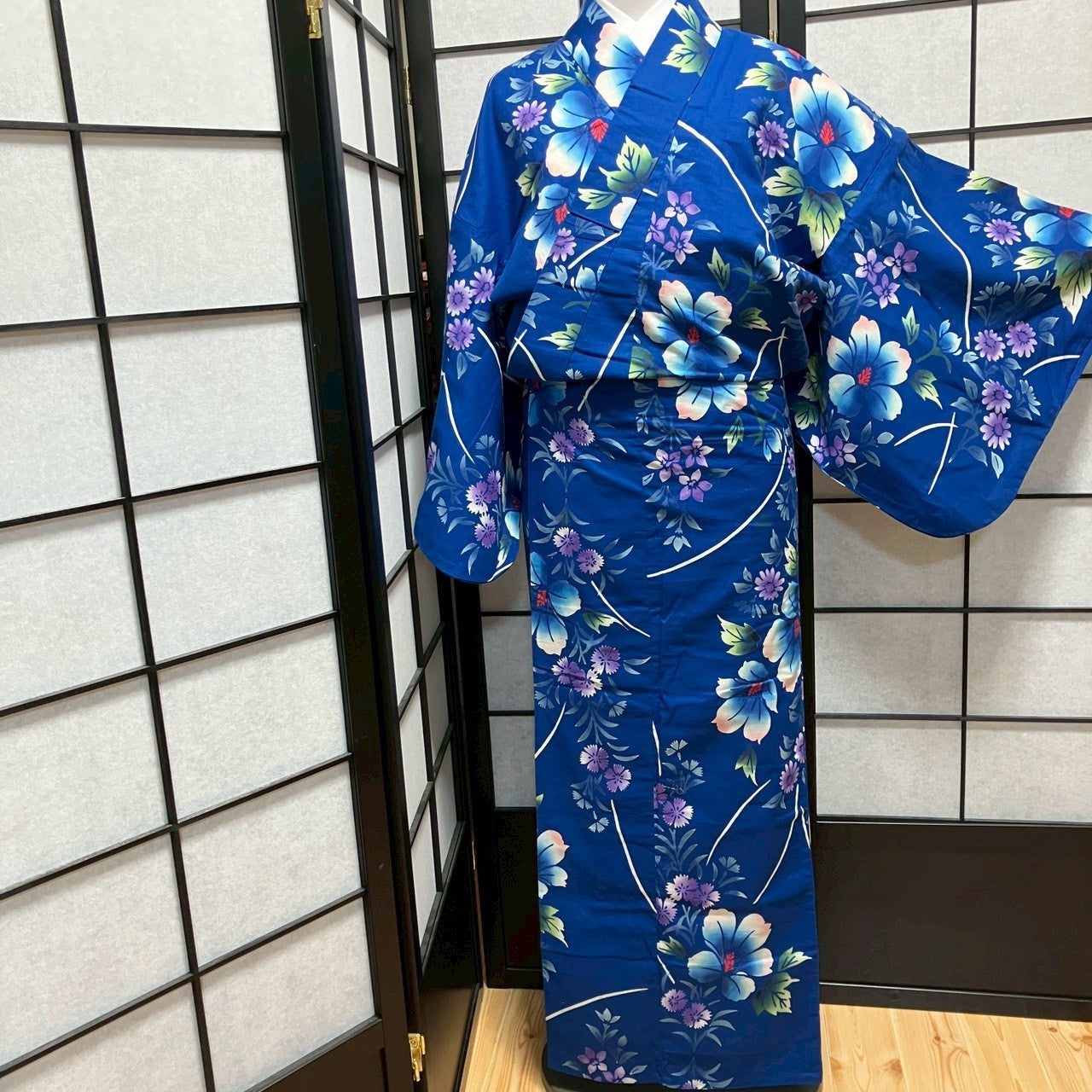 8773# Japanese Yukata Womens Vintage Fabric Cotton Robe Kimono Traditional