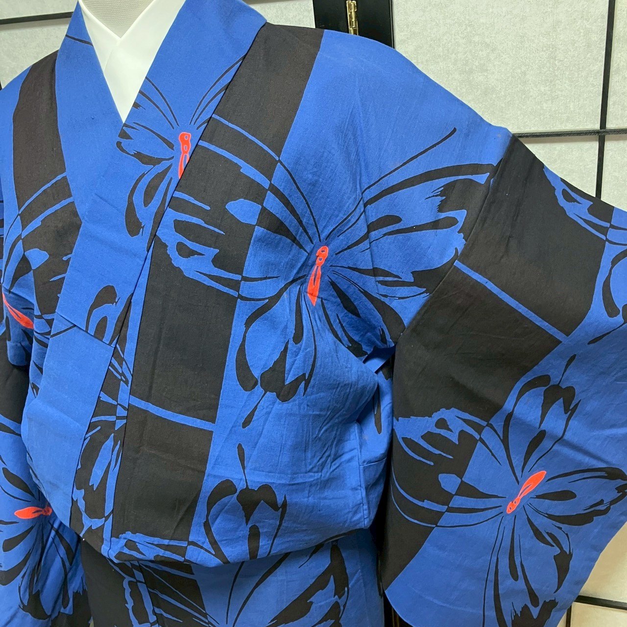 ［8786］浴衣 舞蝶文様 綿 ゆかた レディース リメイク