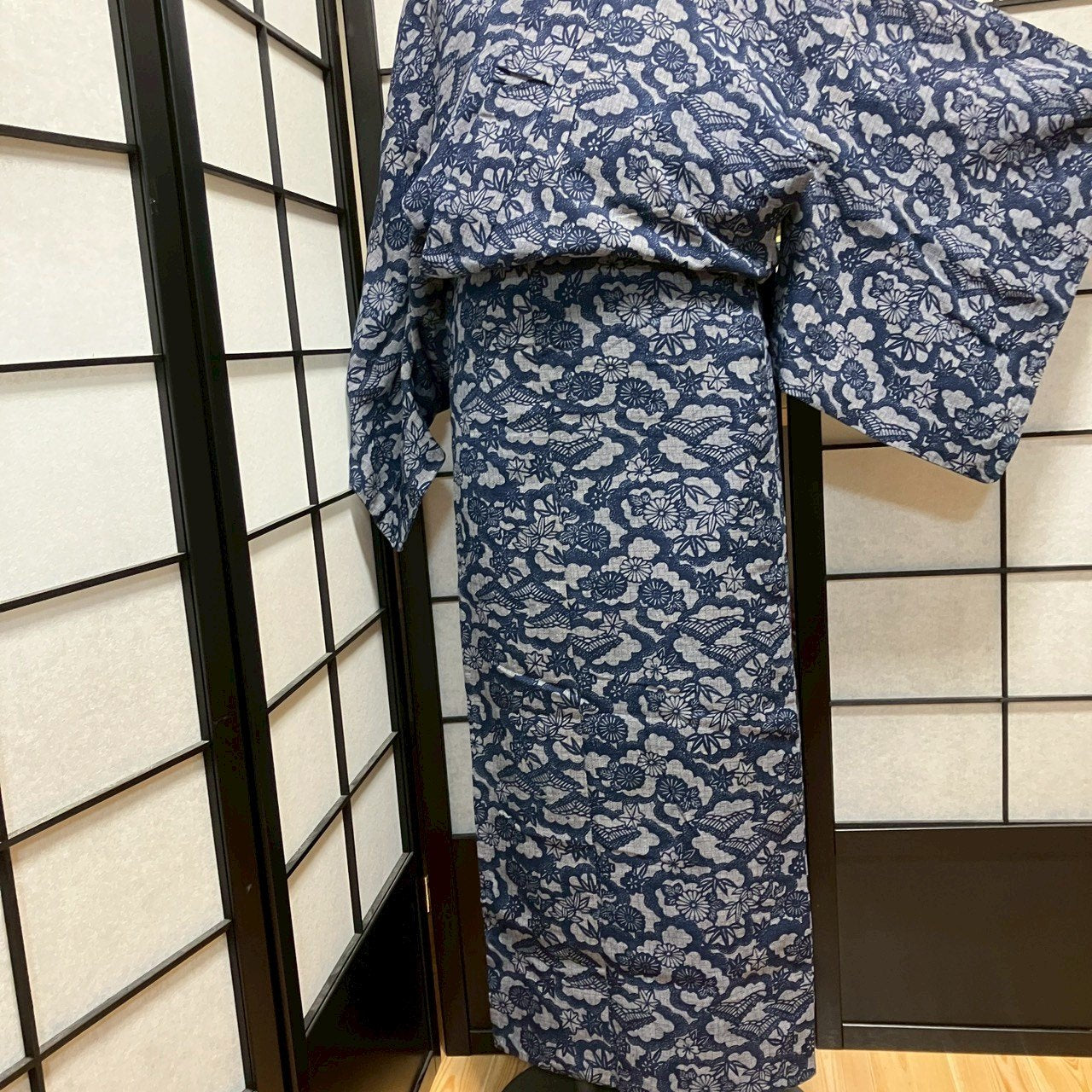 ［9447］浴衣 型染調 ゆかた レディース 綿 リメイク