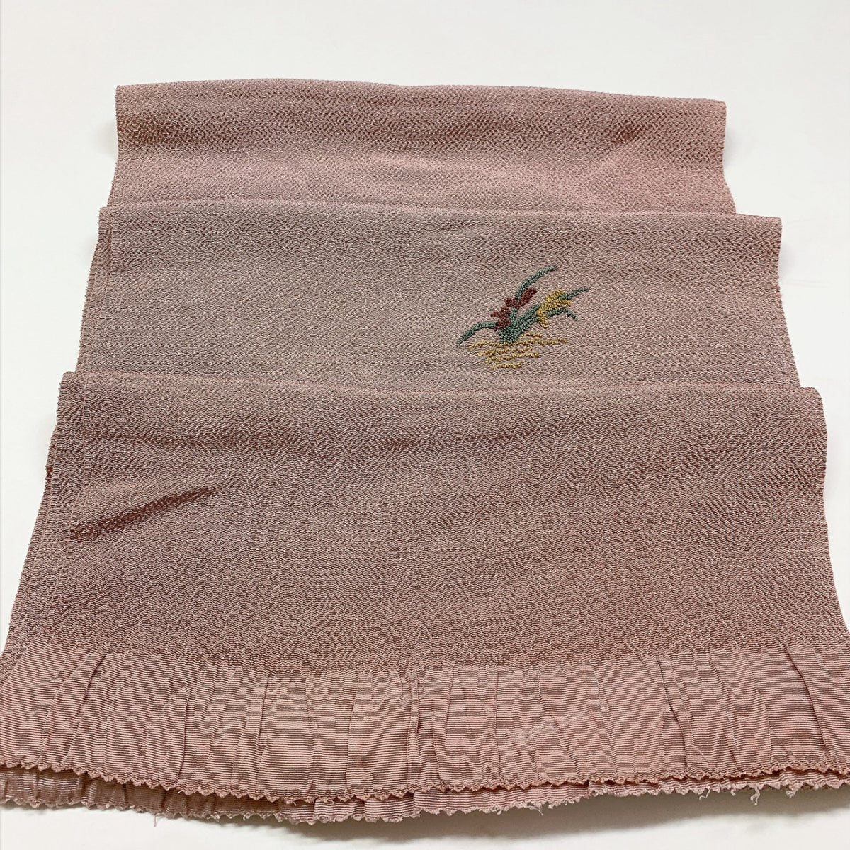 ［9786］帯締め 帯揚げ セット 草木文様 刺繍 正絹 着物 帯絞め