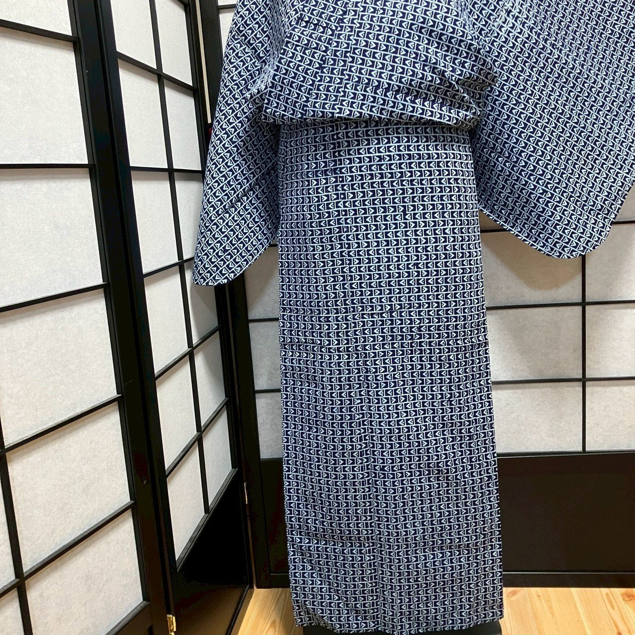 ［9108］浴衣 幾何学模様 ゆかた レディース 綿 リメイク