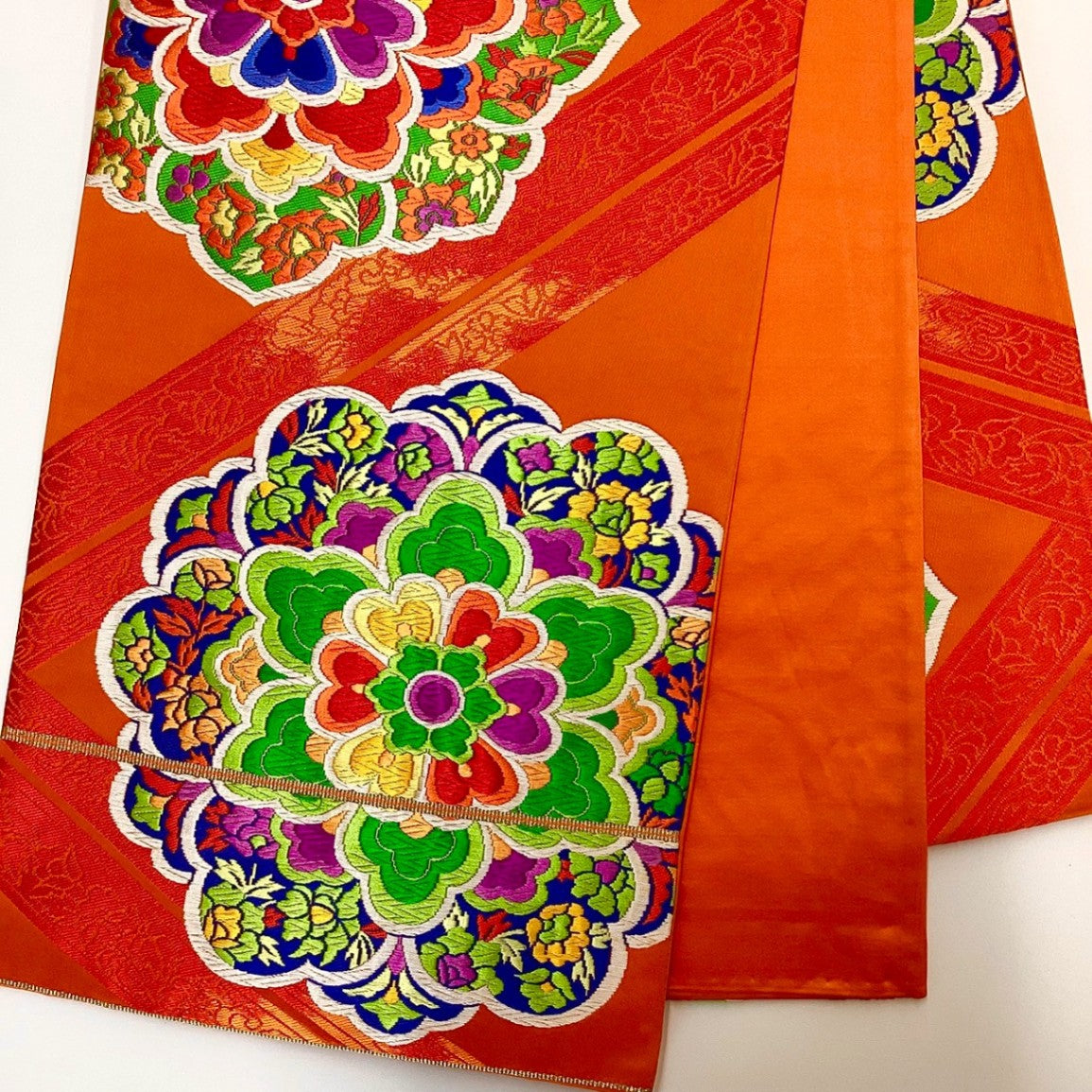 ［8853］袋帯 華紋 刺繍 六通 正絹 着物 フォーマル