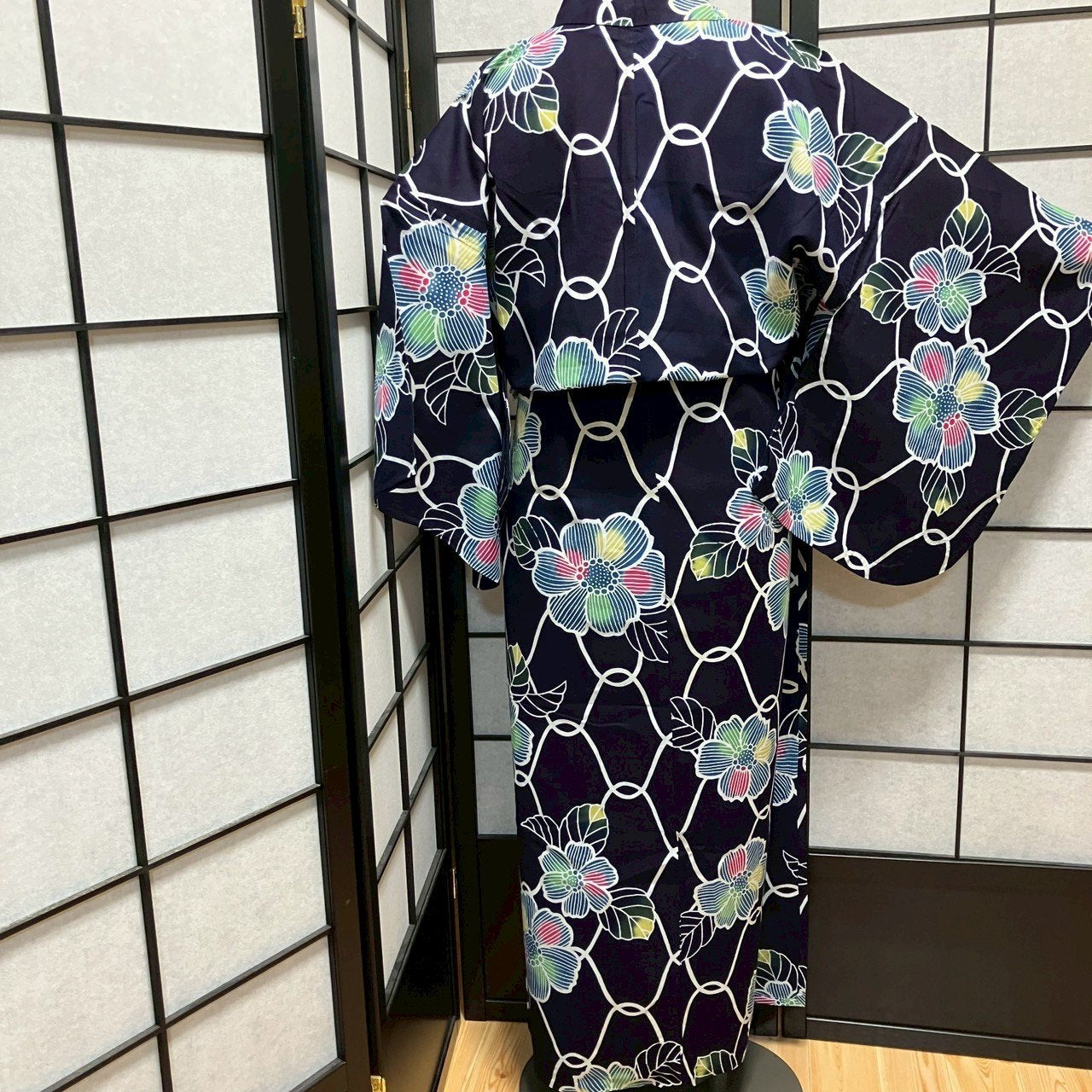 ［8790］浴衣 草花文様 ぼかし 綿 レディース ゆかた リメイク