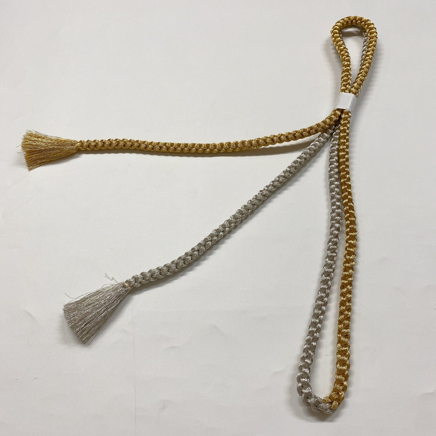 ［8613］帯締め 帯揚げ セット 草花銀杏文様 金銀糸 正絹 着物 帯絞め