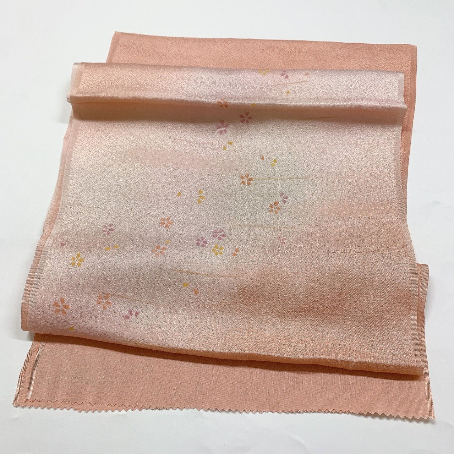 ［8645］帯締め 帯揚げ セット 花散らし 銀糸 ぼかし 正絹 着物 帯絞め